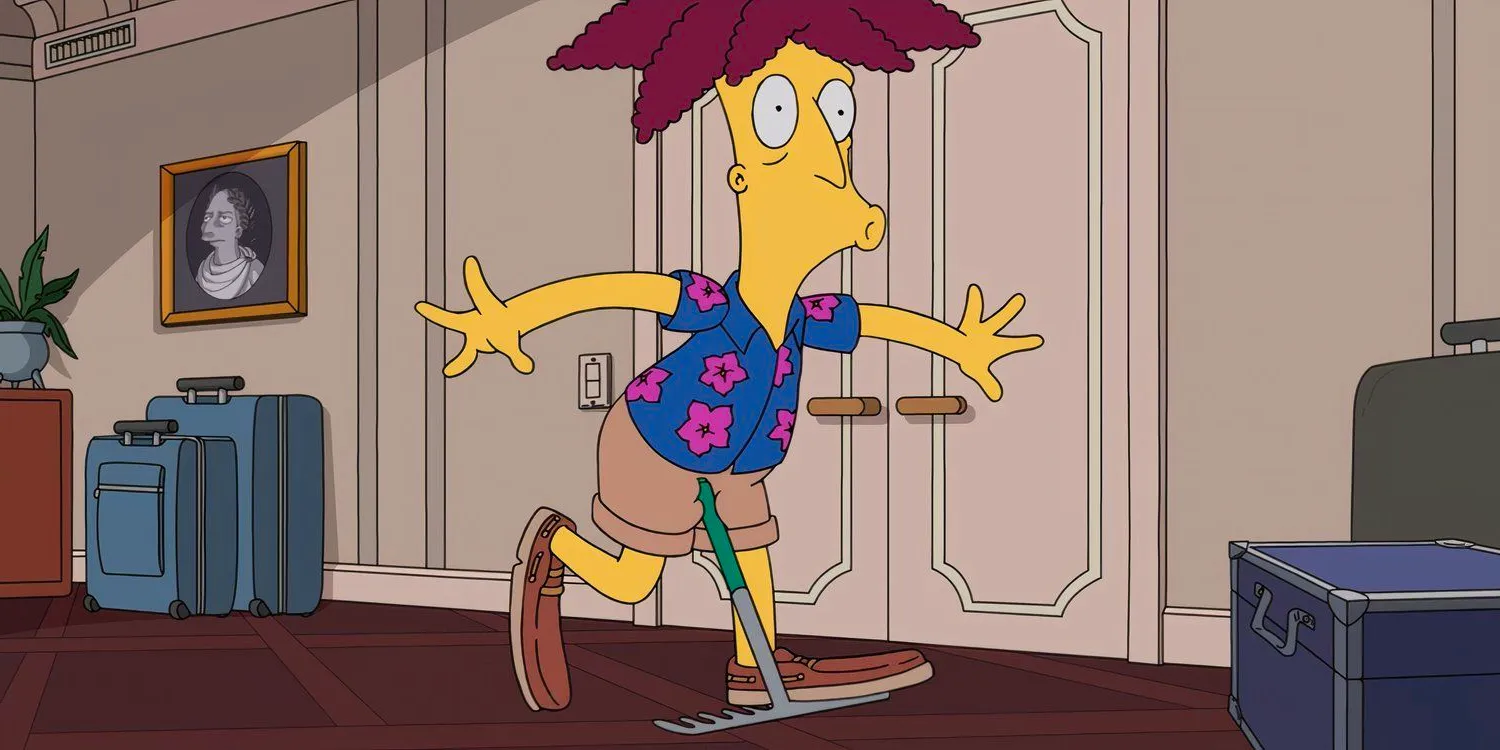 The Simpsons Sideshow Bob getting hit in the groin by a rake in Season 36 Image