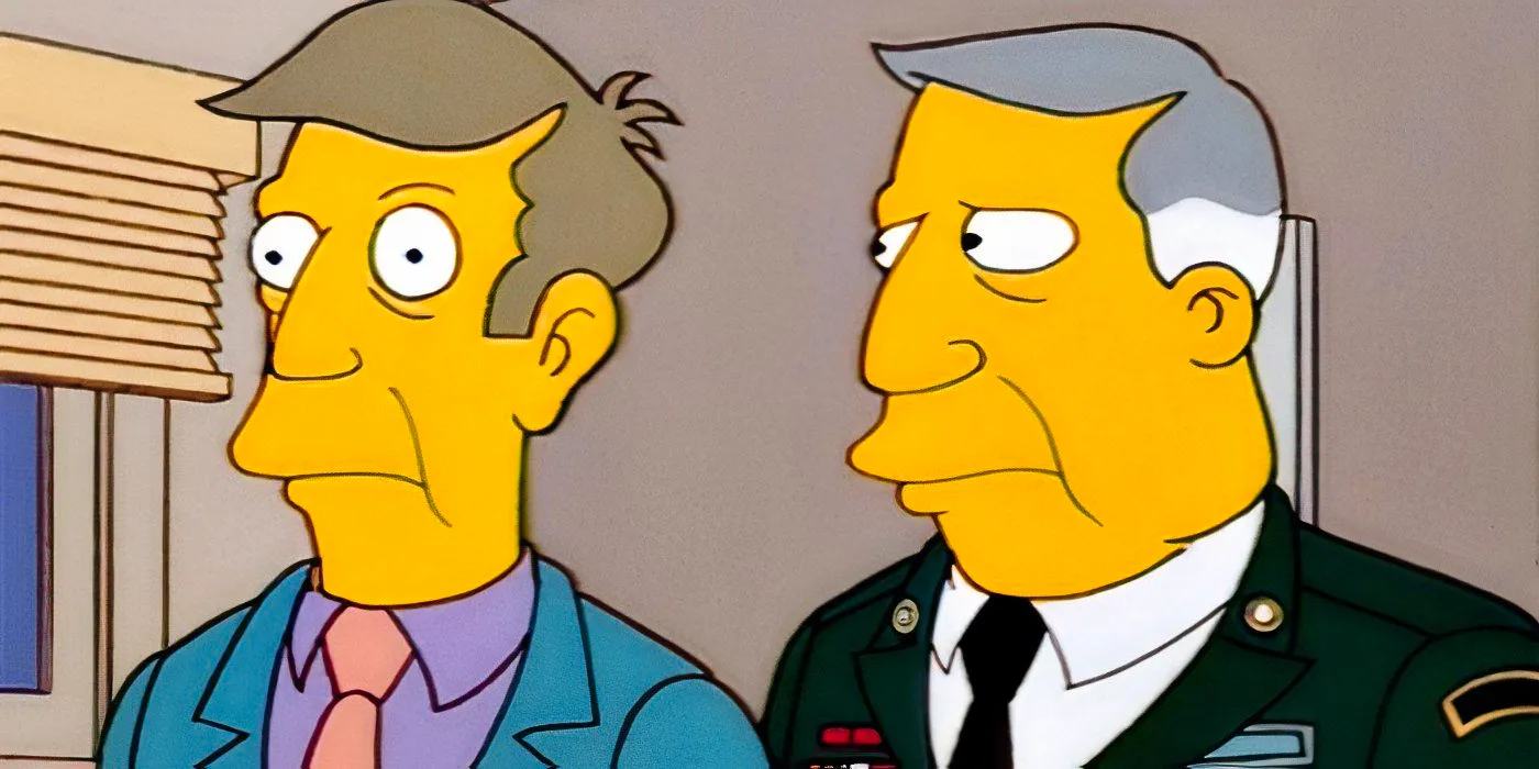 The Simpsons The Principal and the Pauper the two Skinner's standing next to each other Image