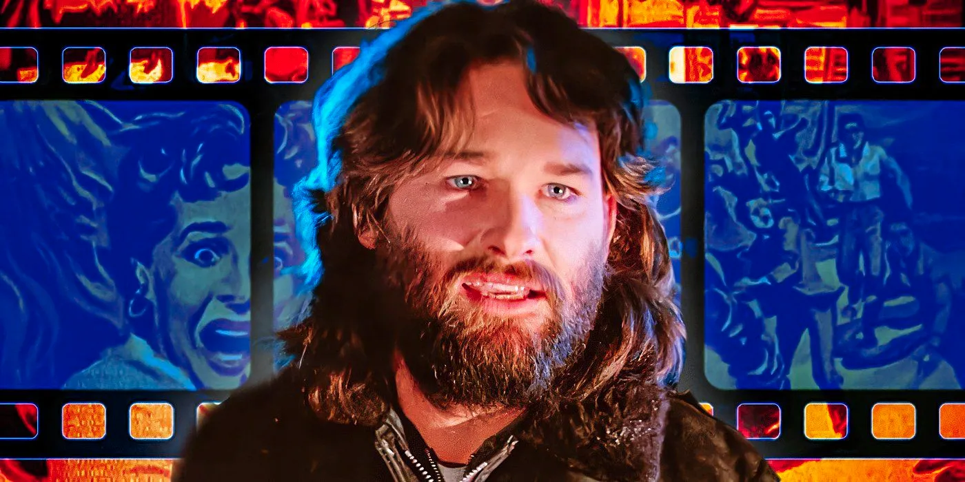 The Thing Kurt Russell as RJ MacReady with 1958 The Blob in the background Image