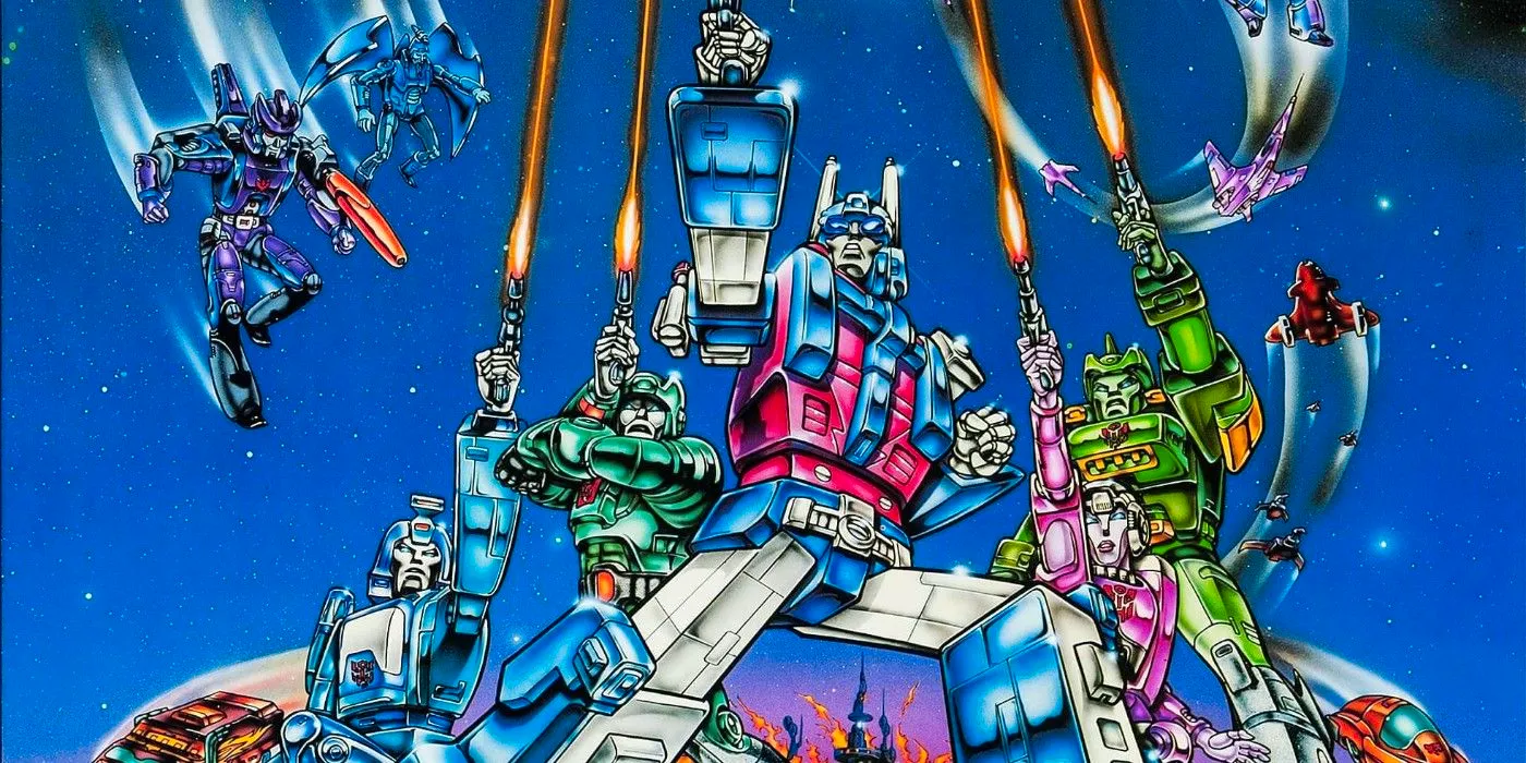 The Transformers rush into battle in The Transformers: The Movie 1986 Image