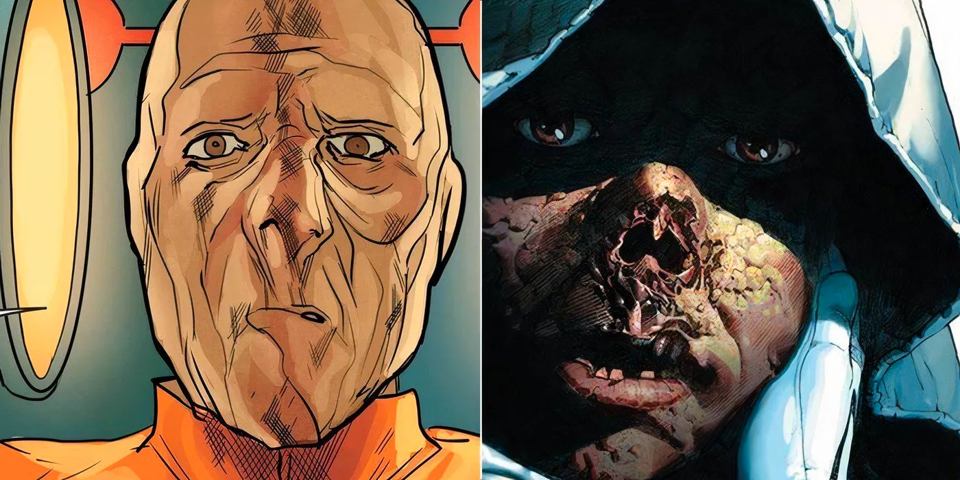 The true faces of Ultimate and original Doctor Doom side-by-side. Image