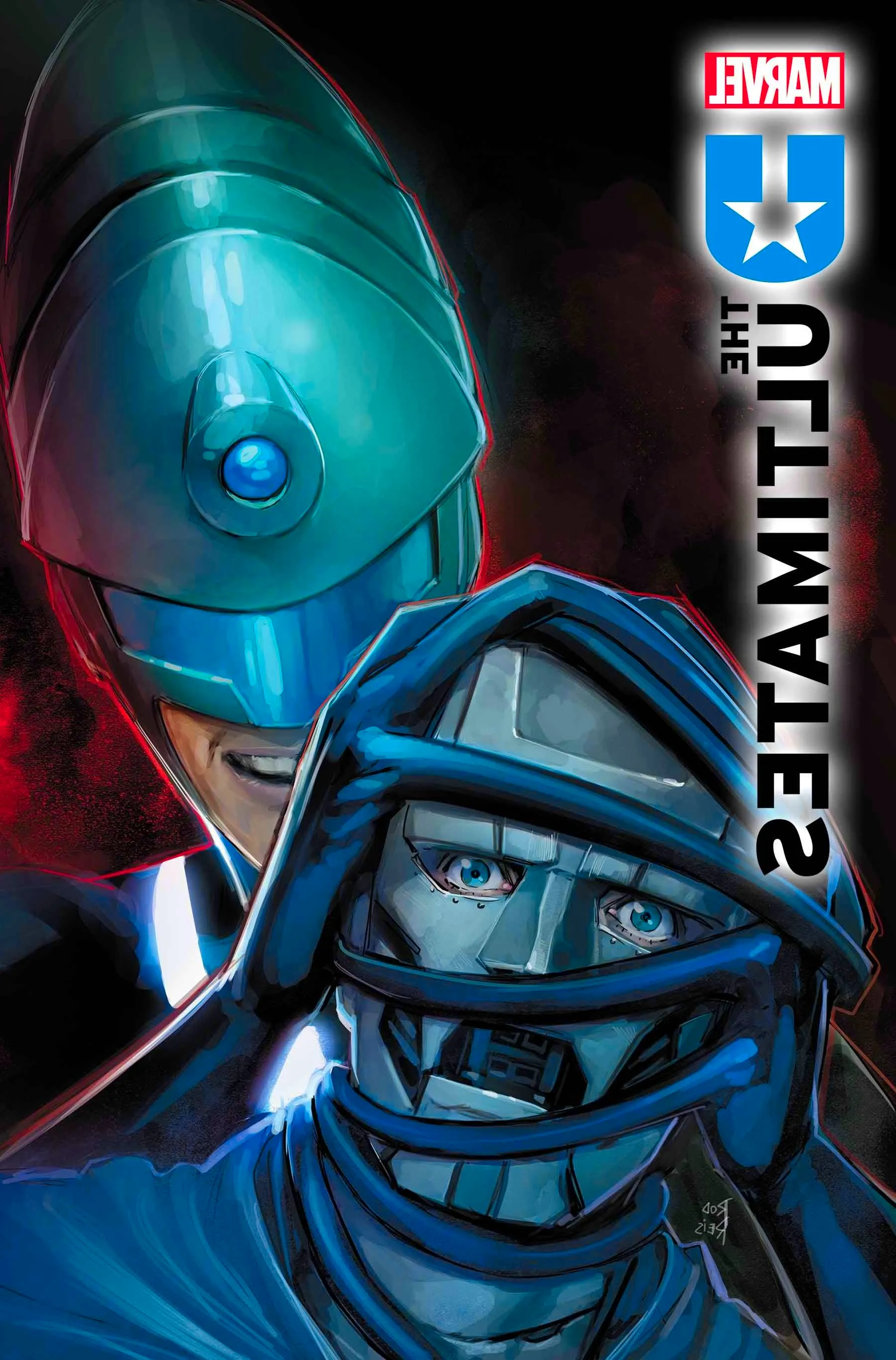 the ultimates 4 cover showing reed richards attacking doctor doom Image