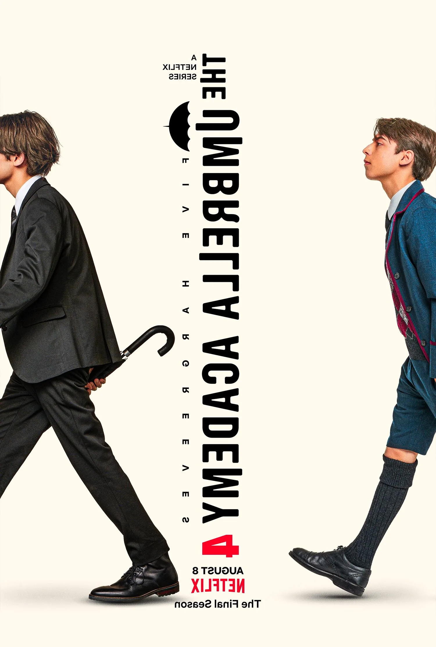 The Umbrella Academy Season 4 Poster Showing Five Walking Image