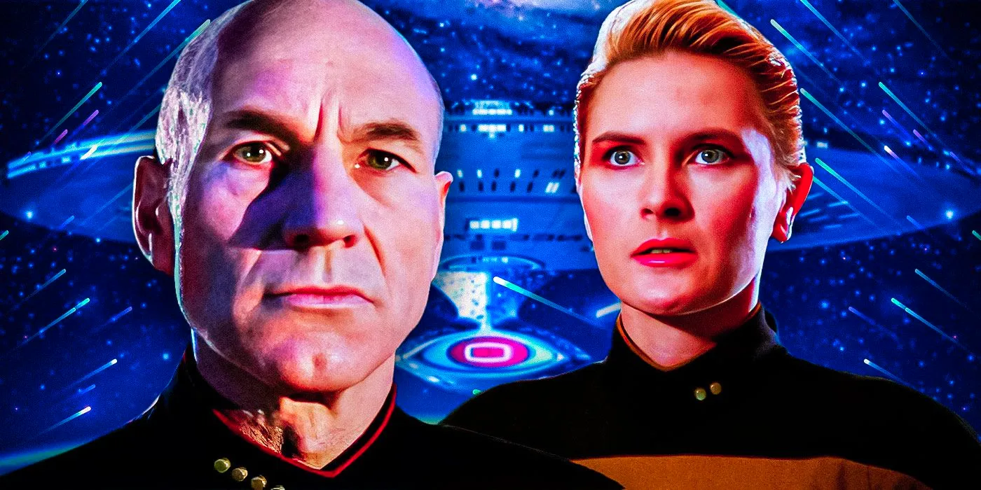 The USS Enterprise-D with Captain Picard & Tasha Yar Image