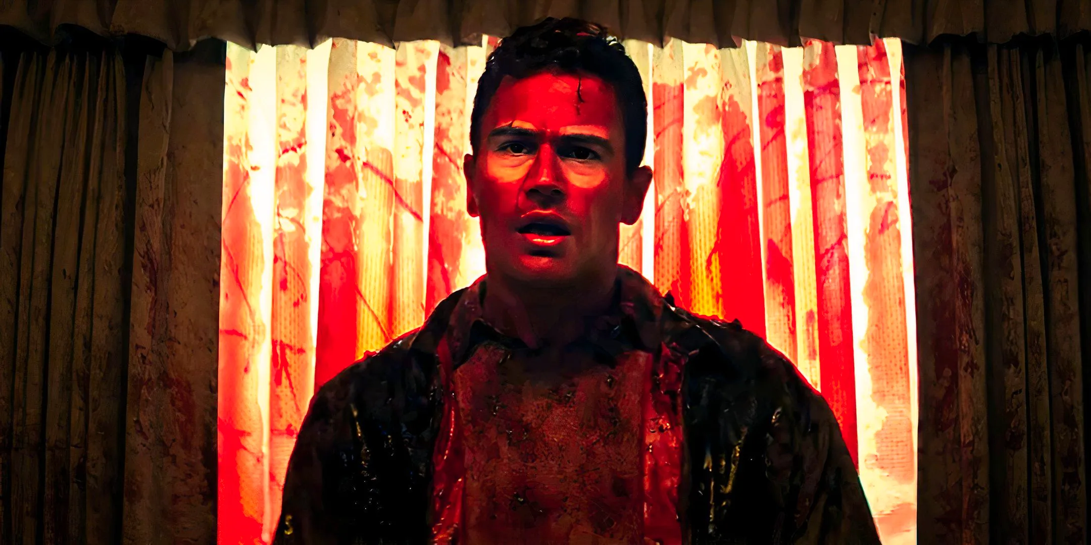 Theo James Covered in Blood in The Monkey Image