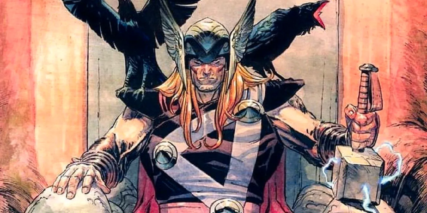 thor on his throne as asgard's king Image