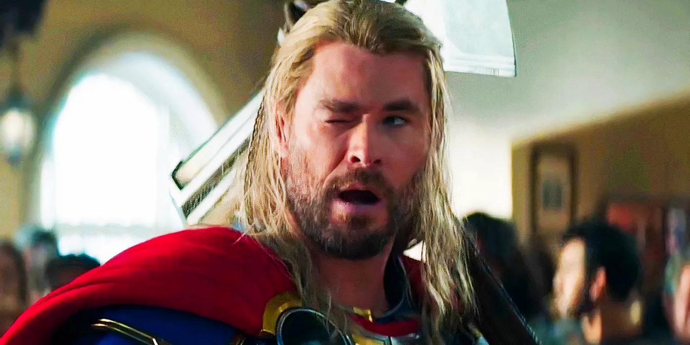 Thor winking in Thor Love and Thunder Image