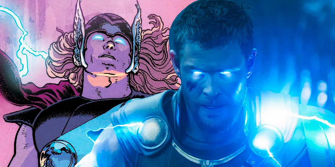 Thor with lightning in Ragnarok and marvel comics Image