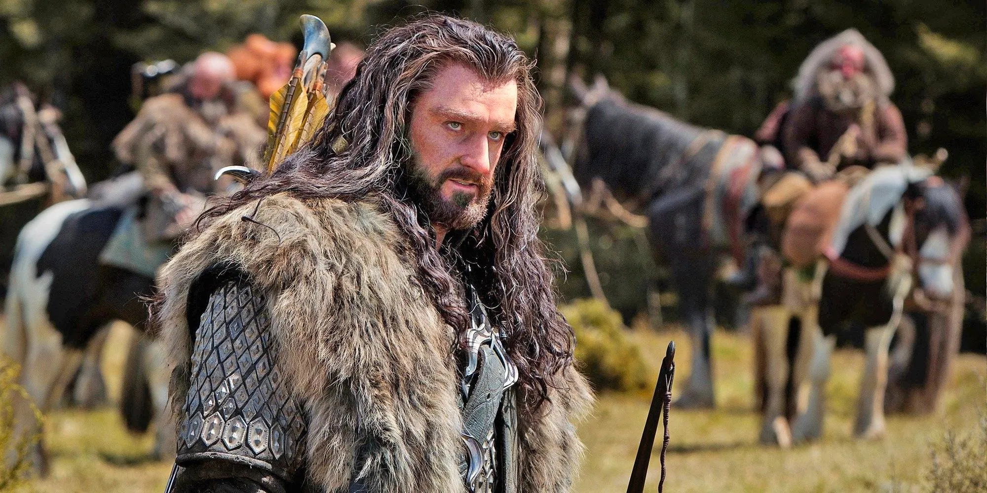 Thorin Oakenshield standing in an open field in The Hobbit Image