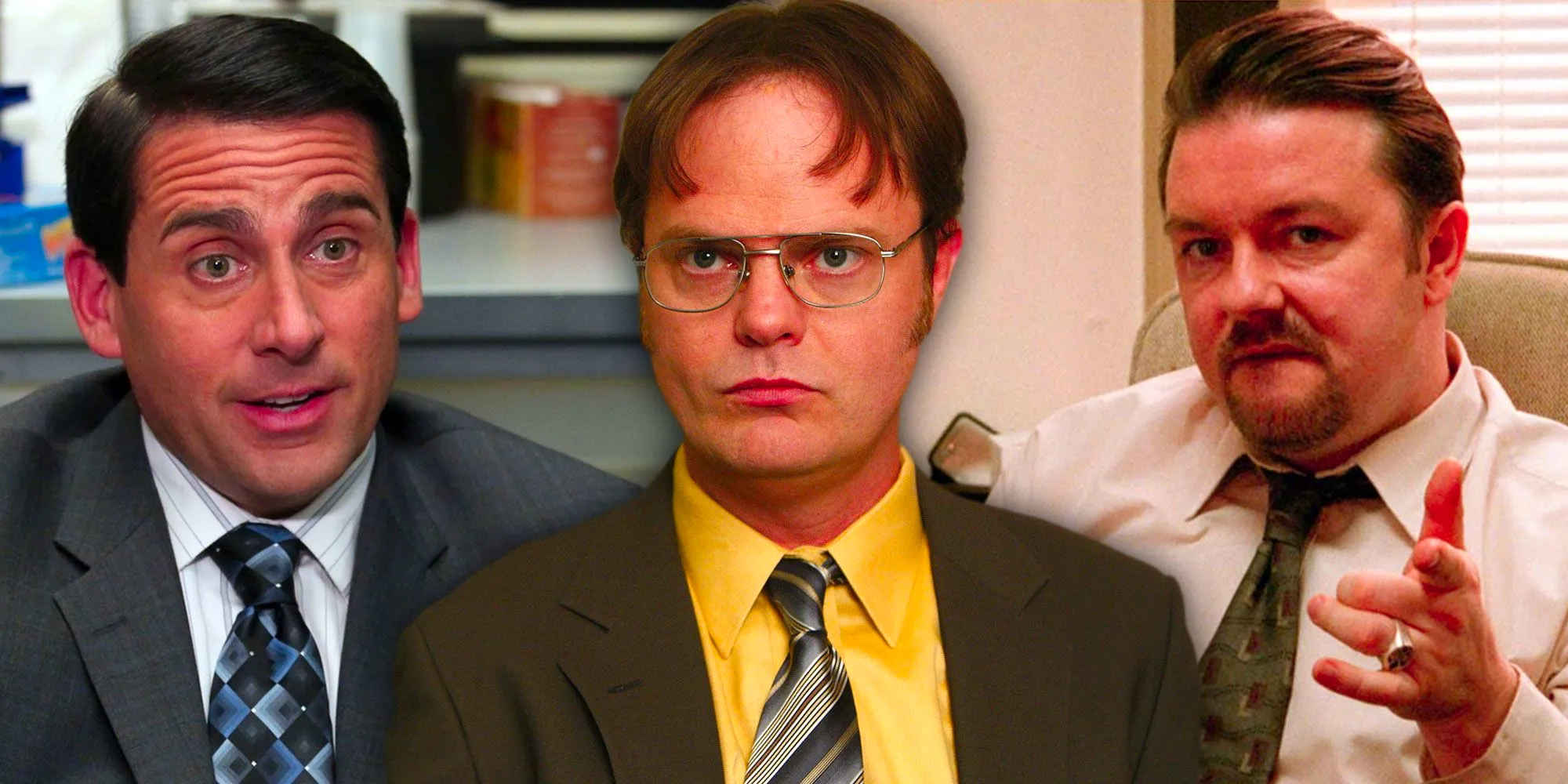 Three side by side images of characters from The Office US & UK Image