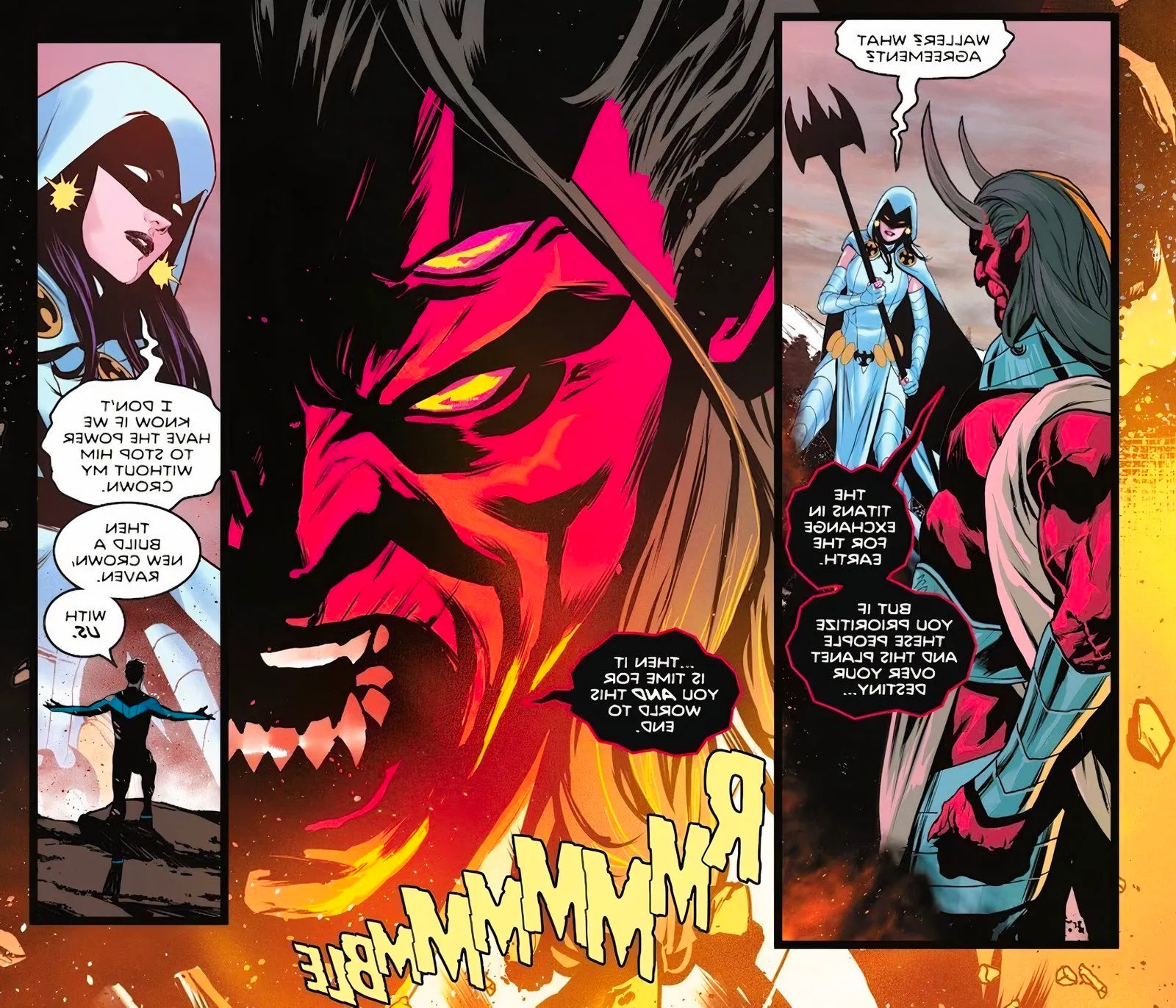 Titans #15 trigon fight raven 1 Image