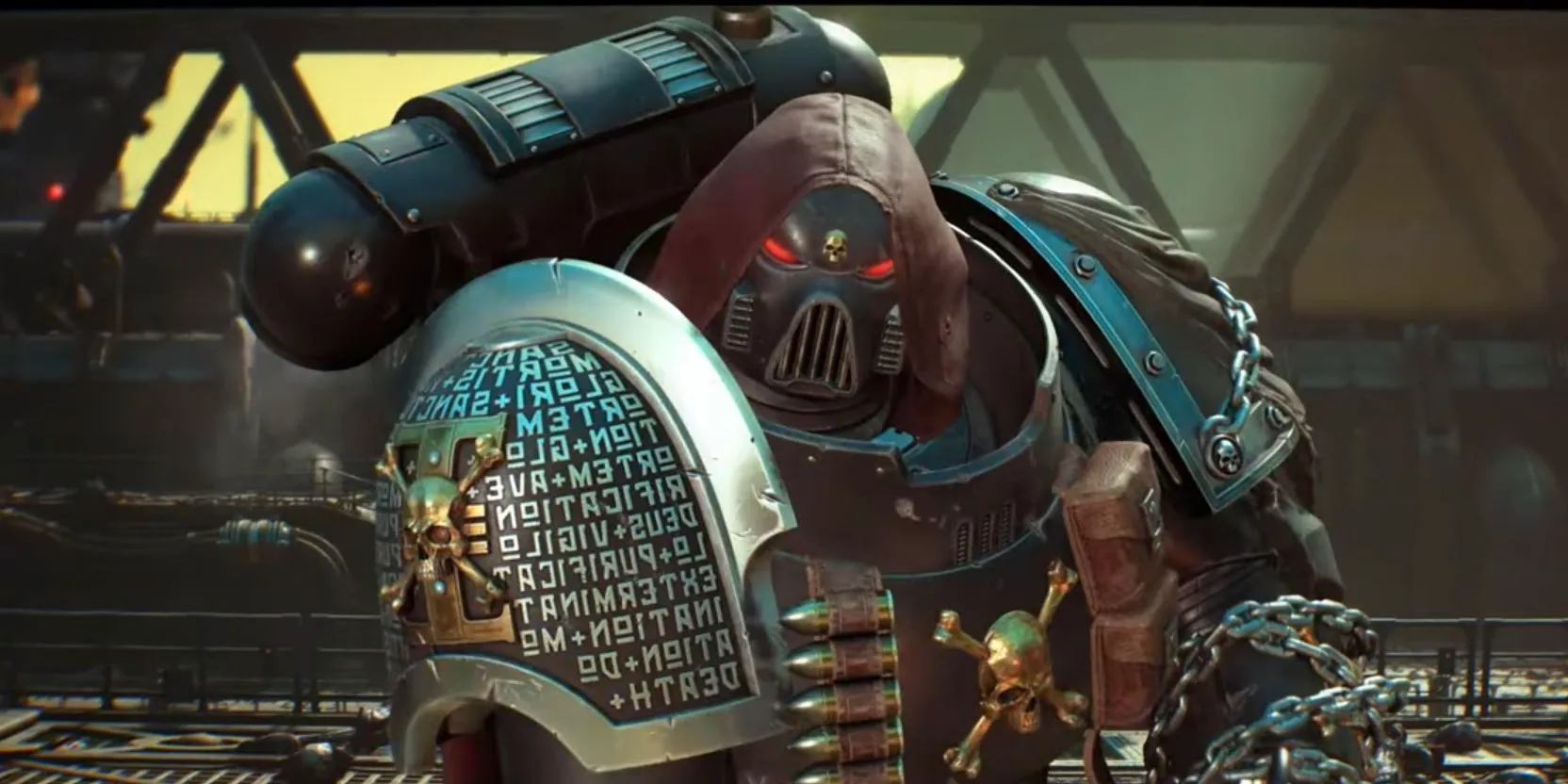 Titus wearing the Deathwatch Armor in Warhammer 40K Space Marine 2 Image