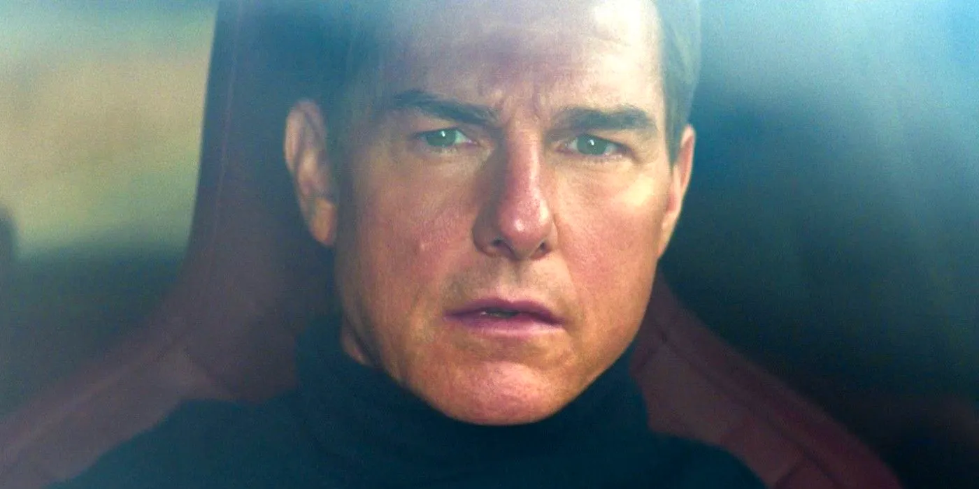 Tom Cruise as Ethan Hunt looking worried in Mission: Impossible – Dead Reckoning Part One Image