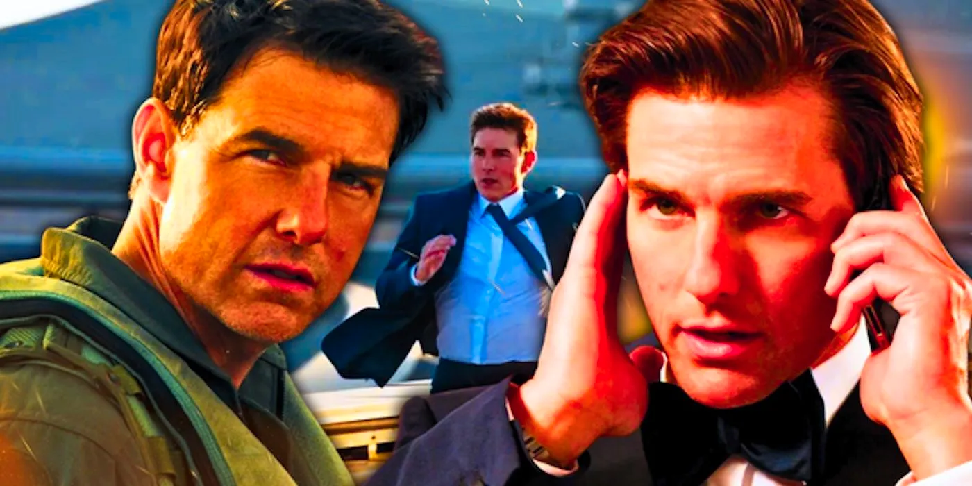 Tom Cruise's characters from Mission Impossible and Top Gun Maverick Image