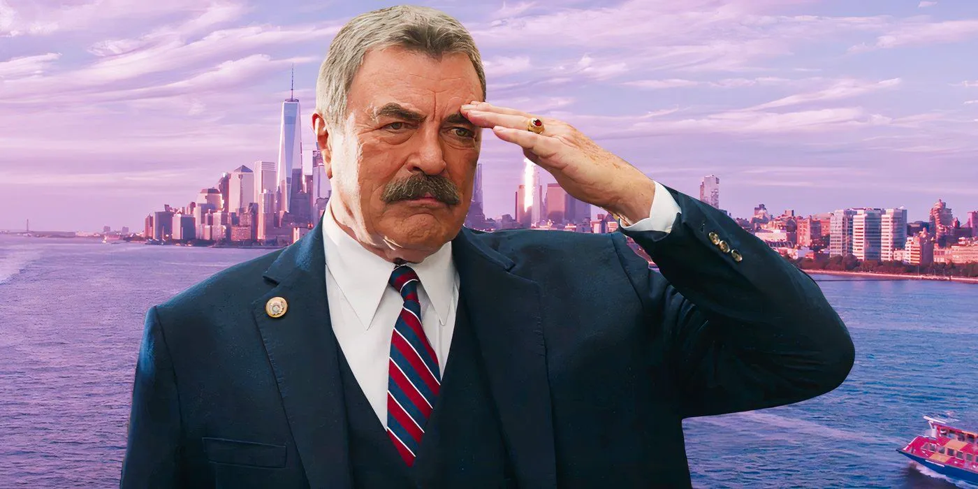 Tom Selleck as Frank Reagan saluting in Blue Bloods custom image Image