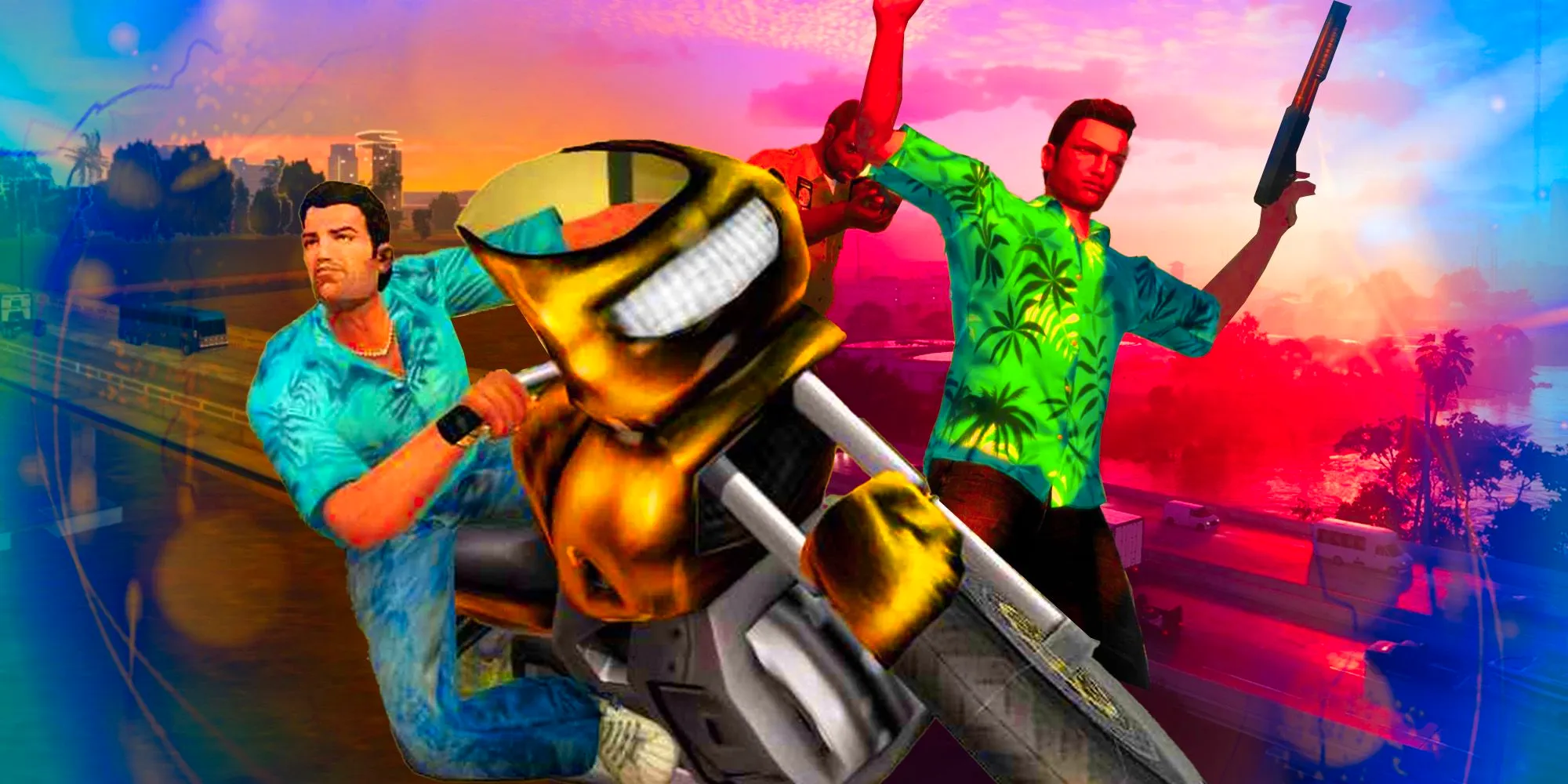 Tommy Vercetti with scenes from GTA 6 and GTA Vice City Image