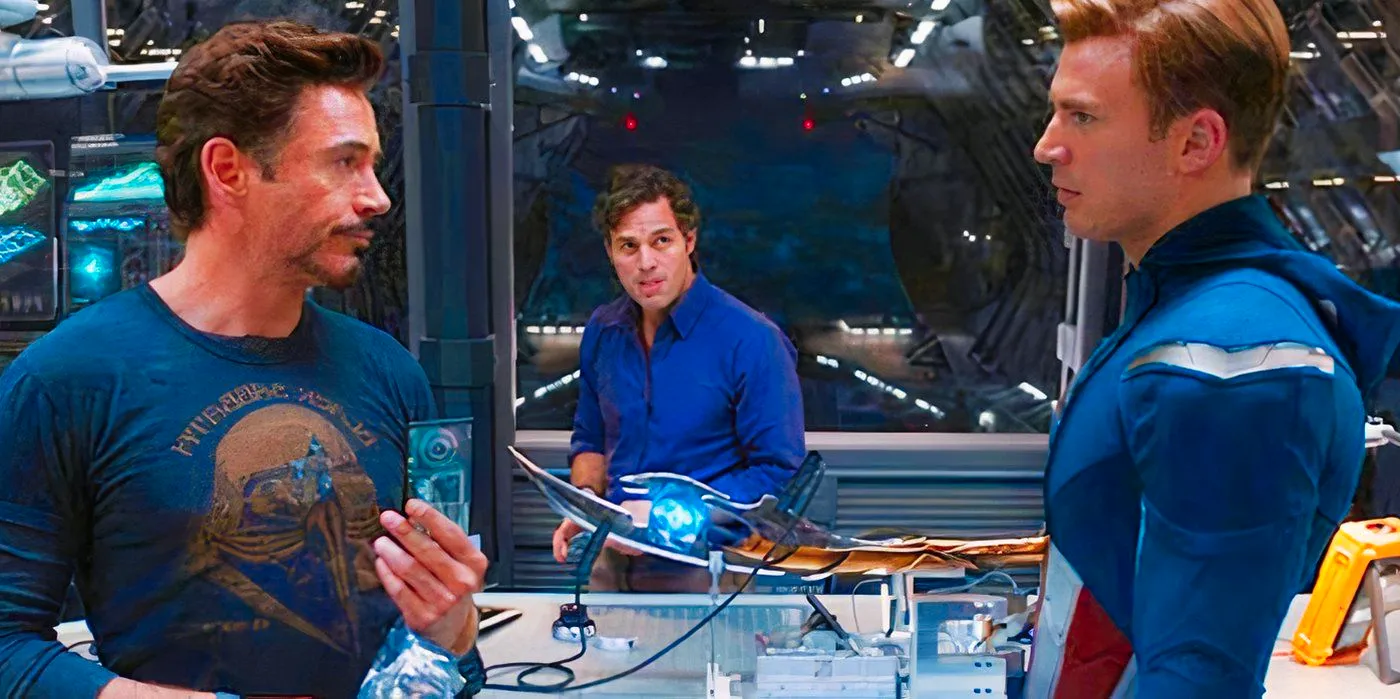 Tony Stark eating blueberries with Steve Rogers and Bruce Banner in The Avengers Image