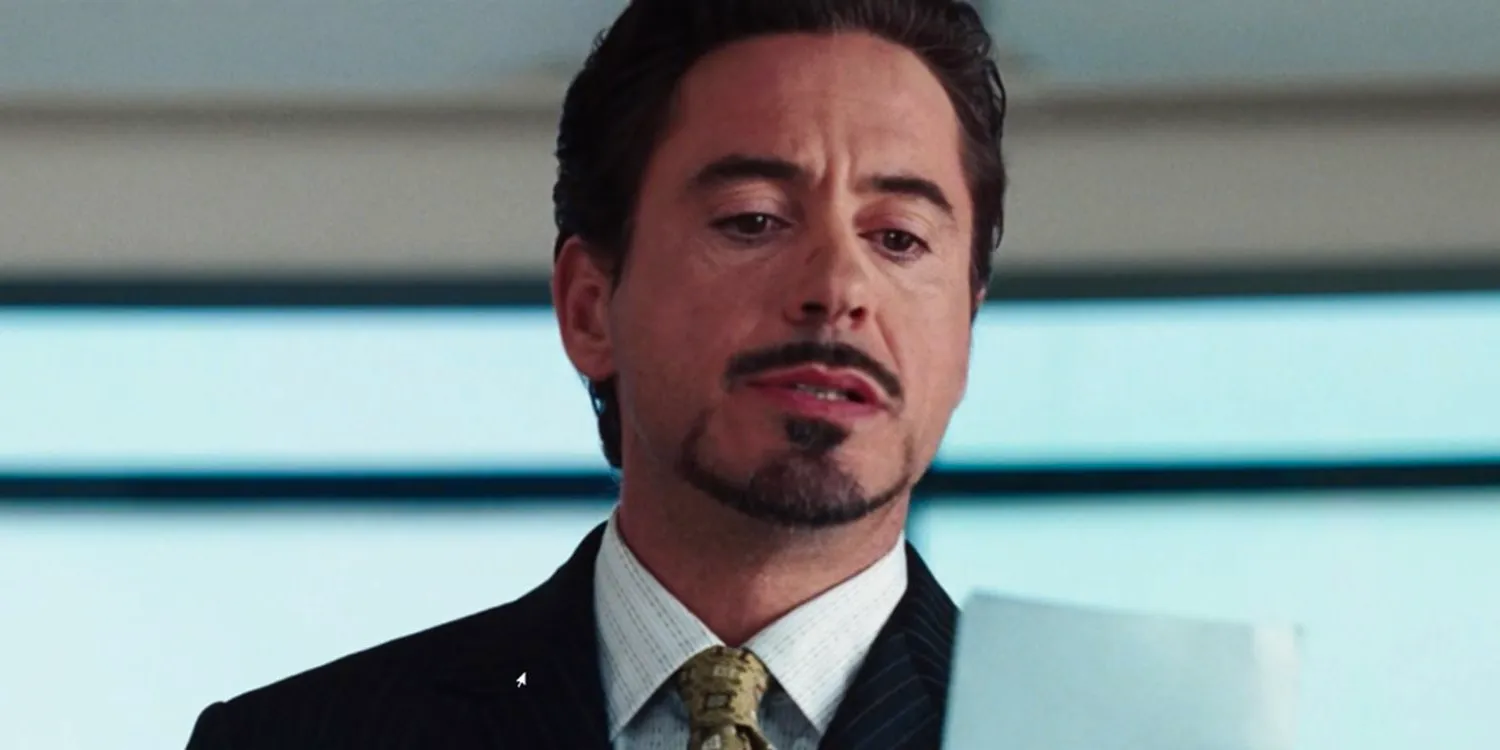 Tony Stark reveals he is Iron Man in a press conference in Iron Man Image