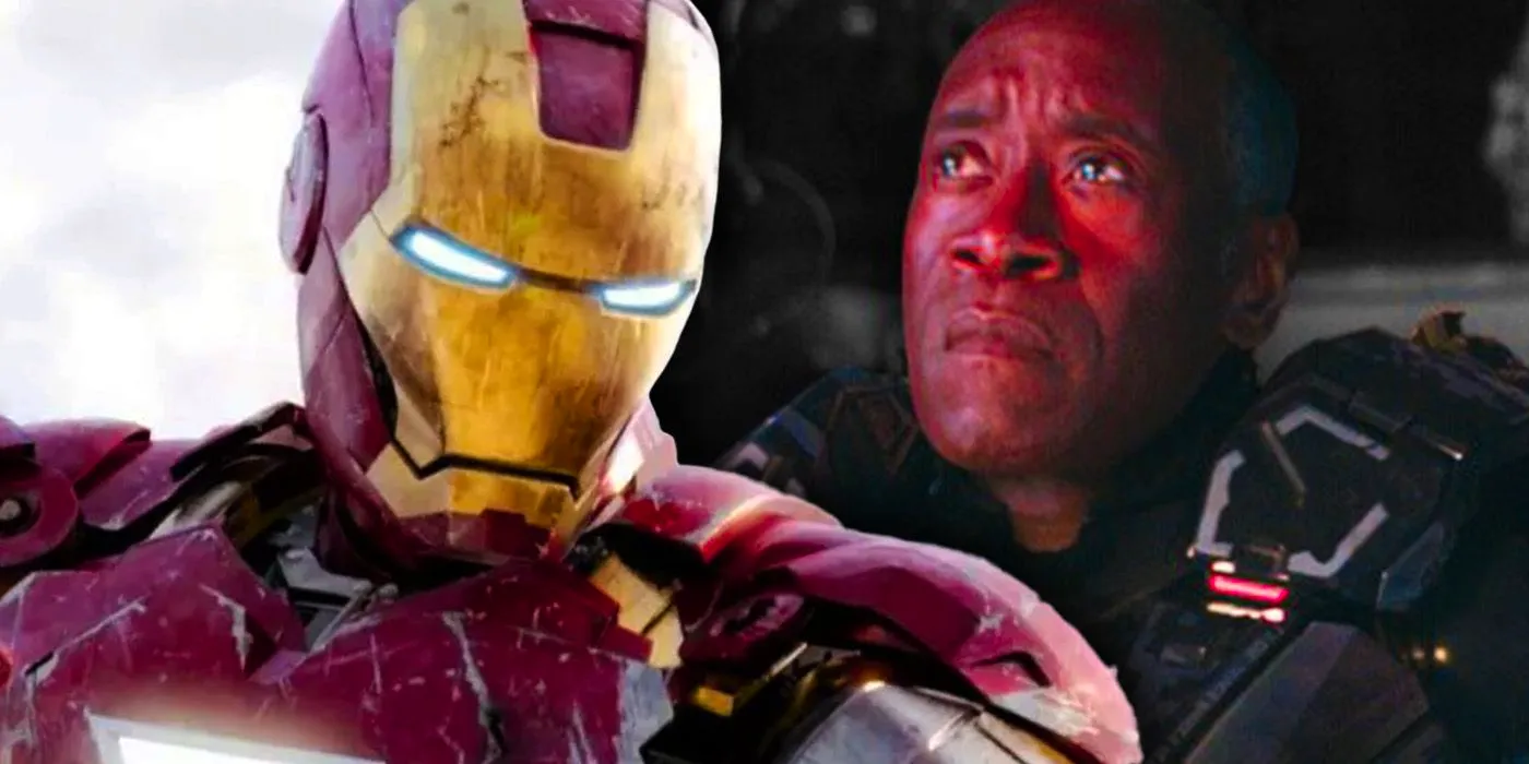 Tony Stark's Iron Man and Rhodey's War Machine in their MCU armors Image