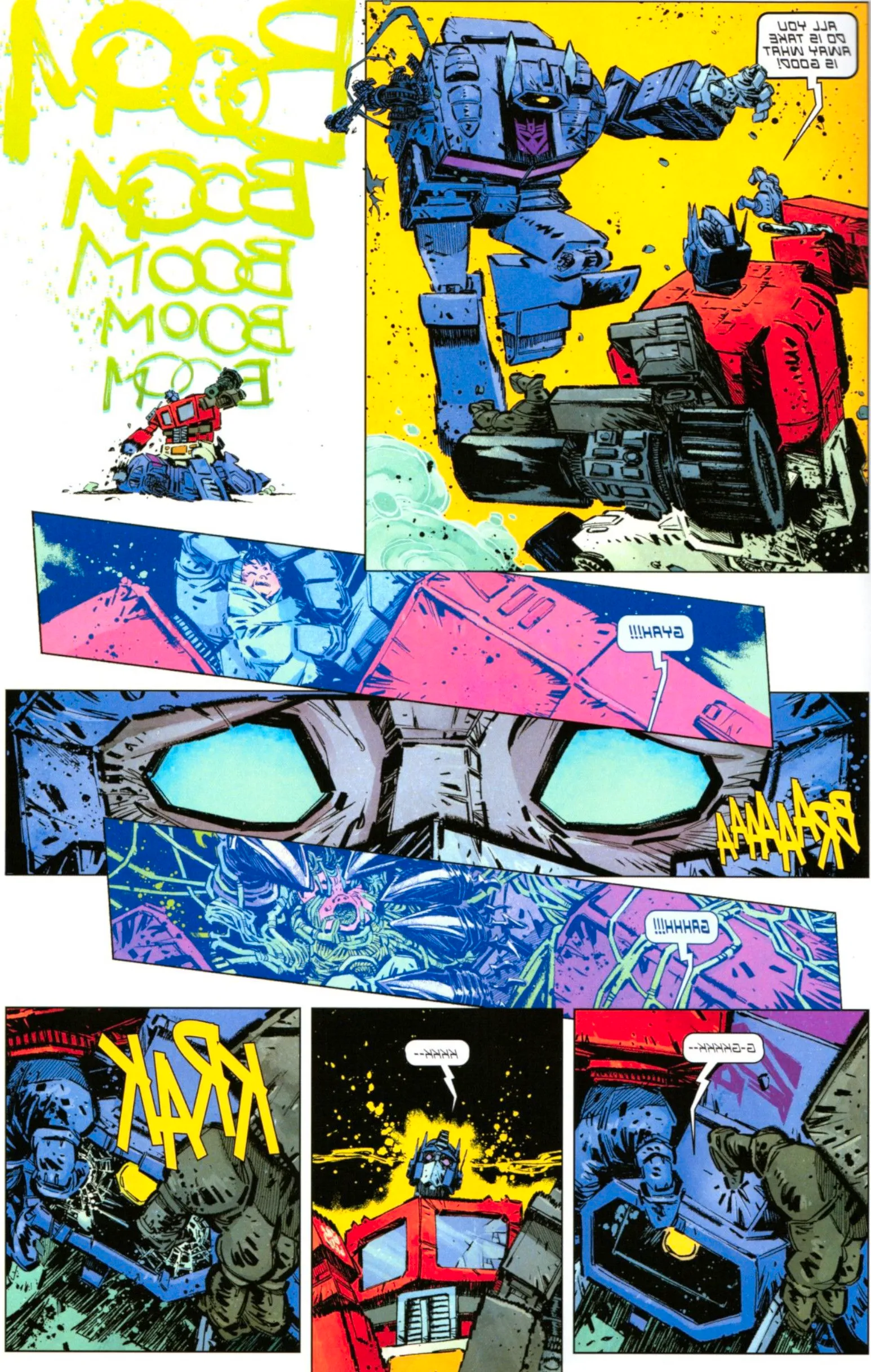 Transformers #12 Optimus Prime defeats Shockwave, has a distrubing vision of a baby Image