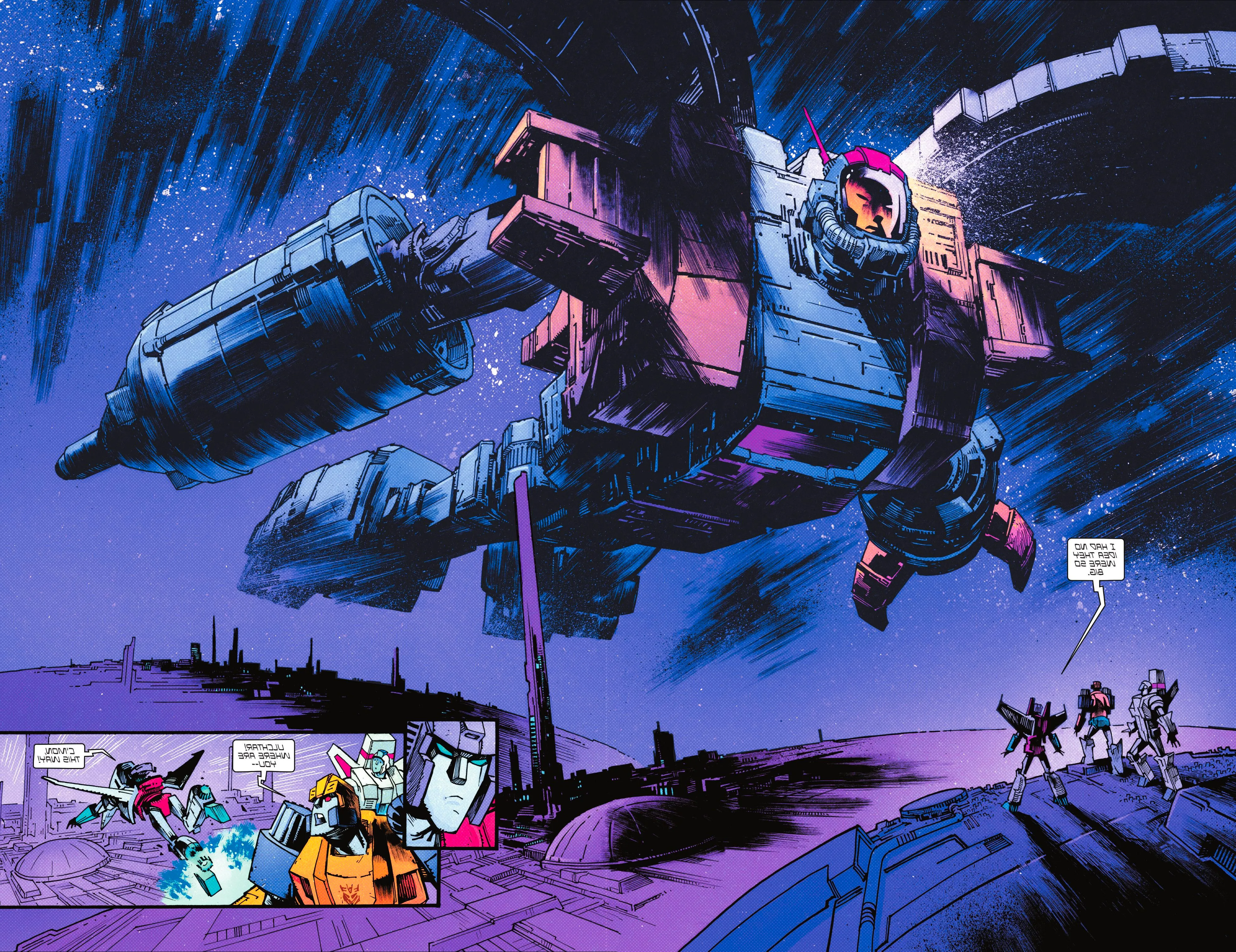 Transformers #13 Omega Supreme flies over Cybertron Image