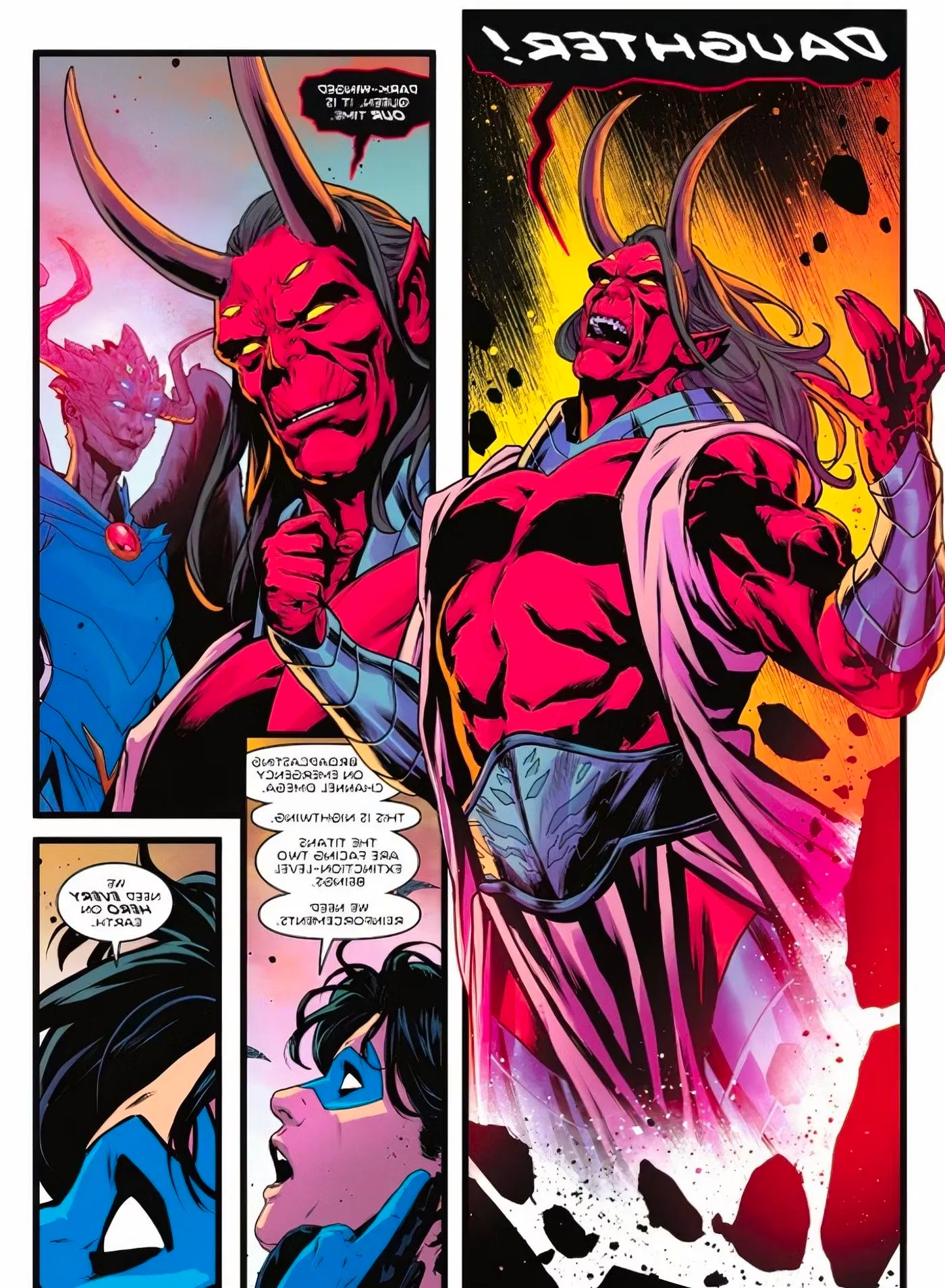 trigon arises, and nightwing summons the world's heroes Image