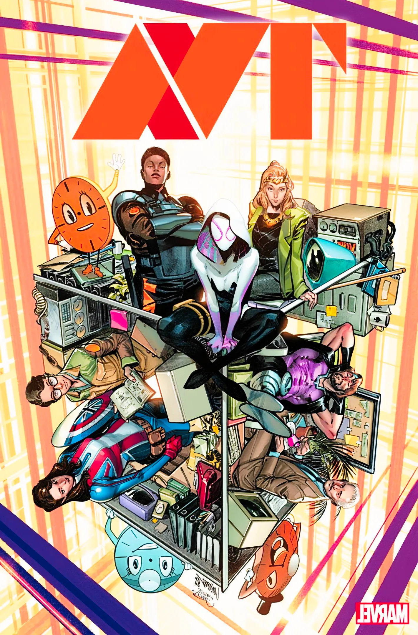 TVA #1 cover, featuring Spider-Gwen, Miss Minutes, and other cast members Image