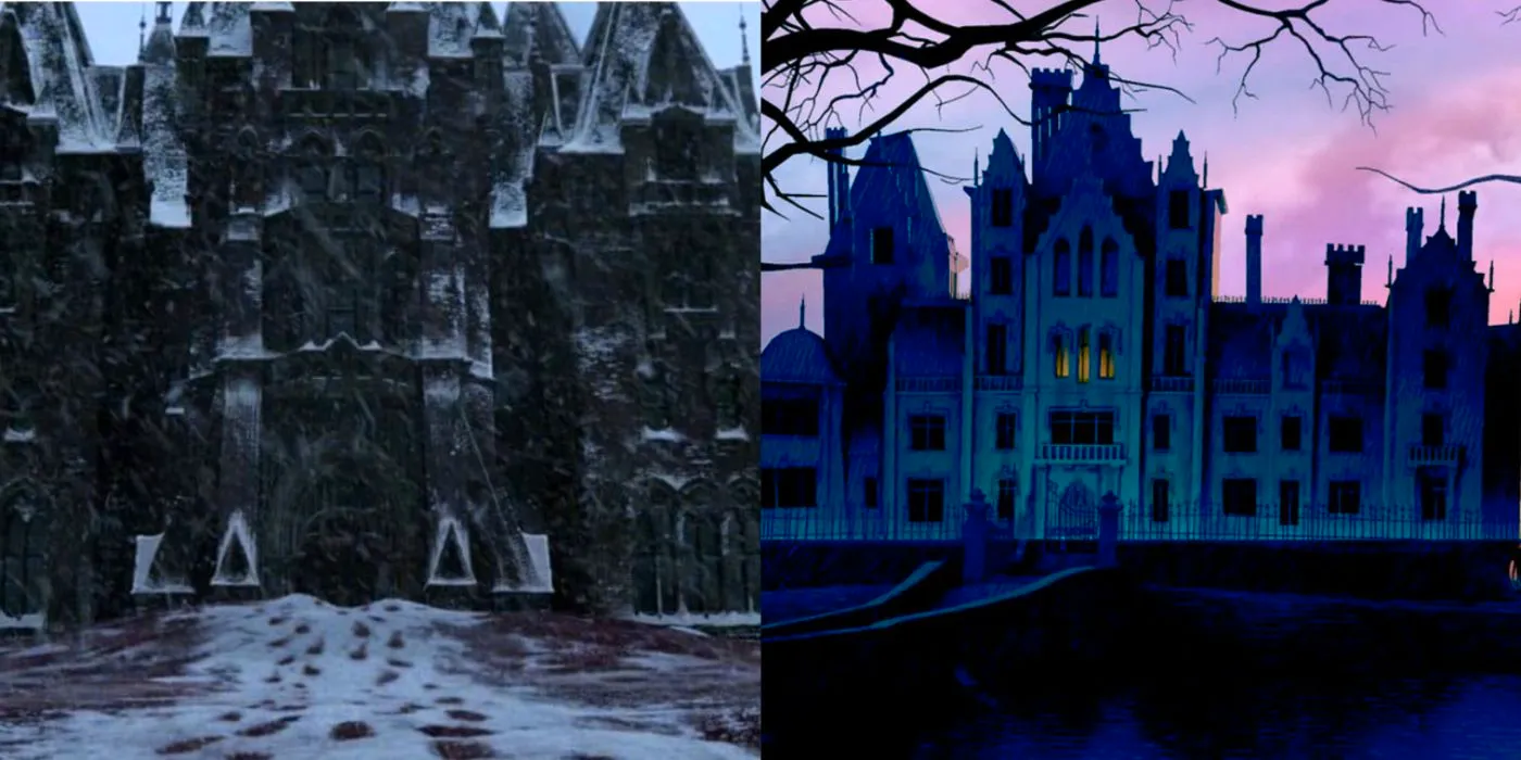 Two iconic haunted house characters featured in a split image. Image