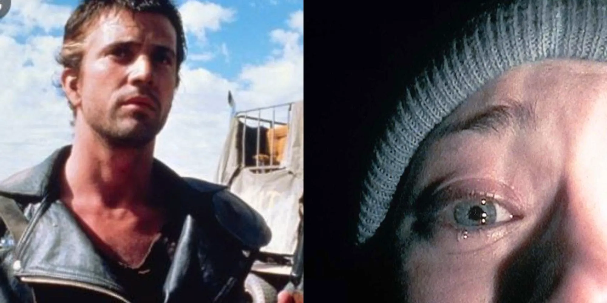 Two side by side images from Blair Witch Project and Mad Max Image