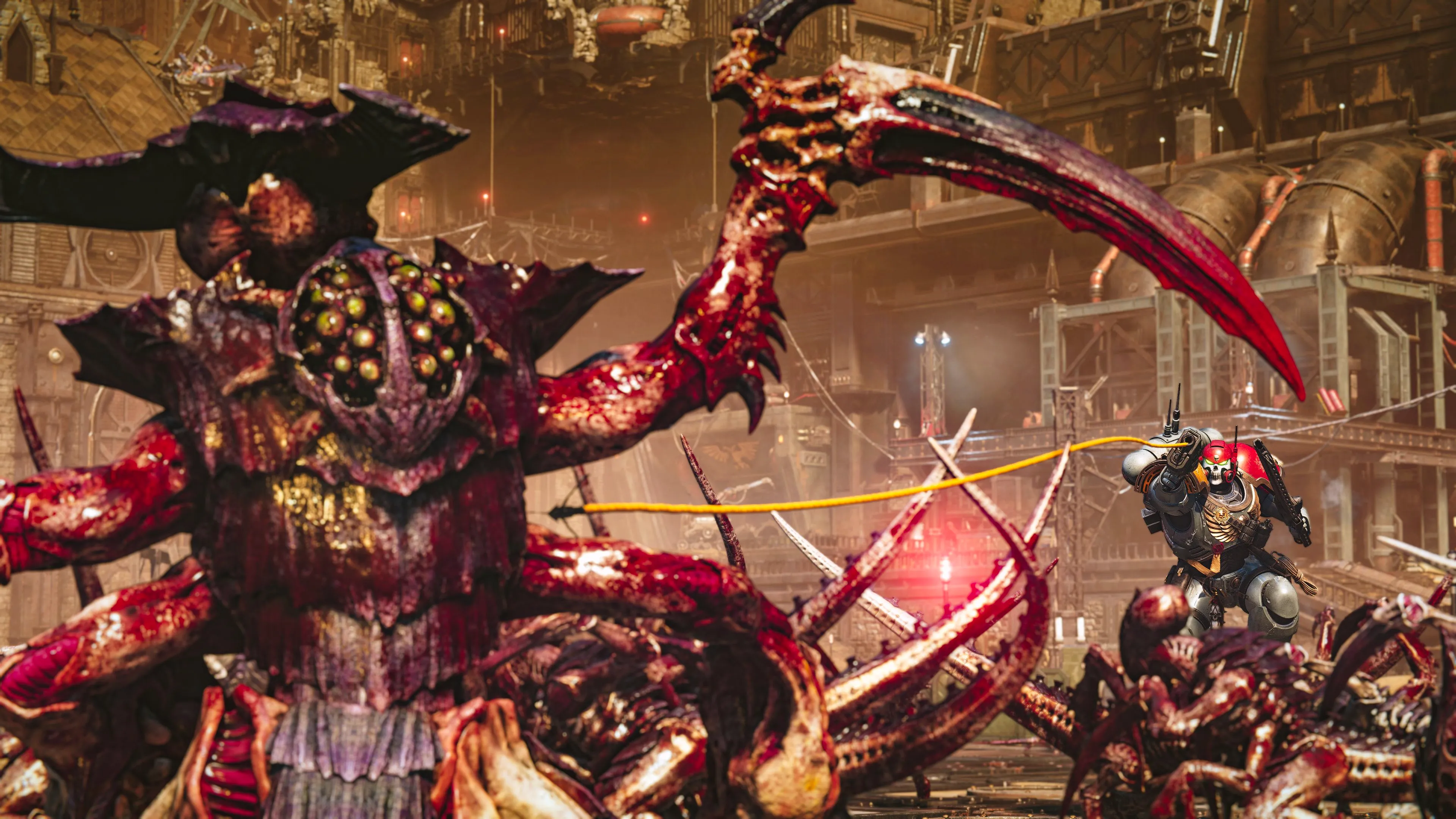 Tyranids and Chaos followers on a rampage in Warhammer 40k Space Marine 2. Image