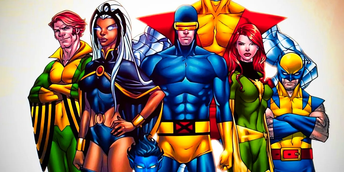 Uncanny X-Men line up including Wolverine, Colossus, Phoenix, Nightcrawler, Cyclops, Storm, and Banshee Image