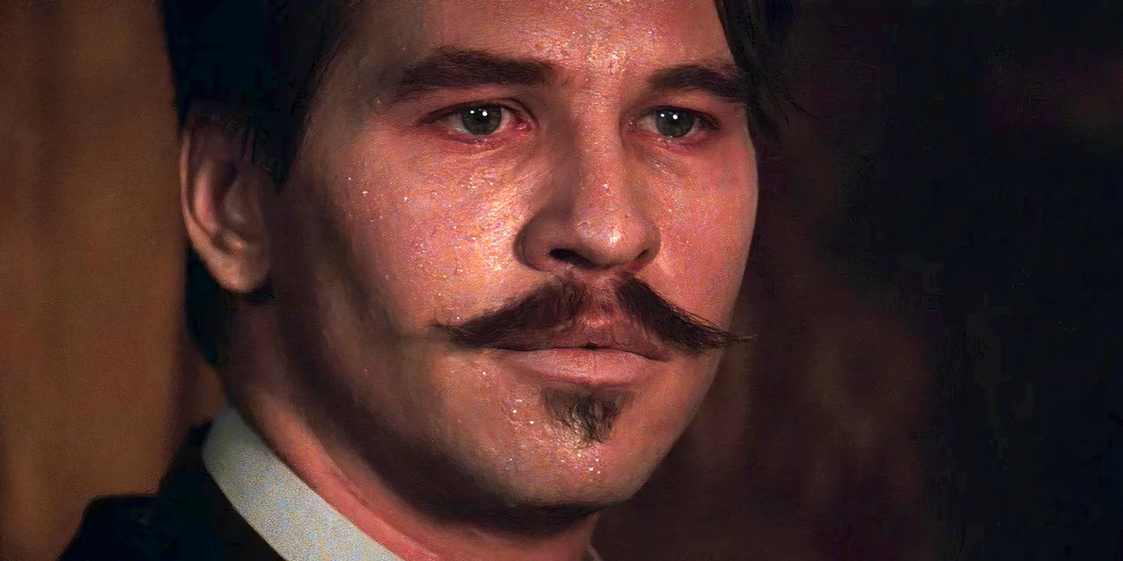 Val Kilmer as Doc Holliday drenched in sweat in Tombstone Image