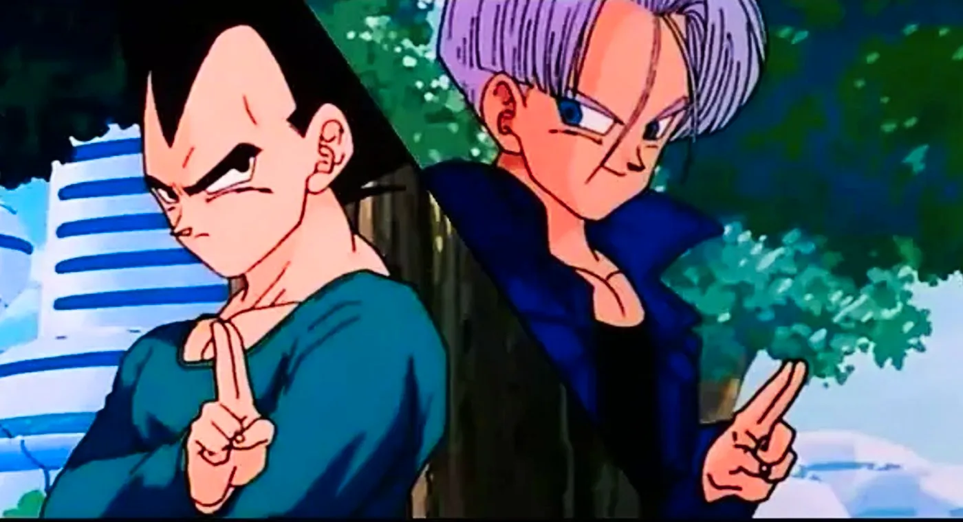 vegeta says farewell to future trunks Image