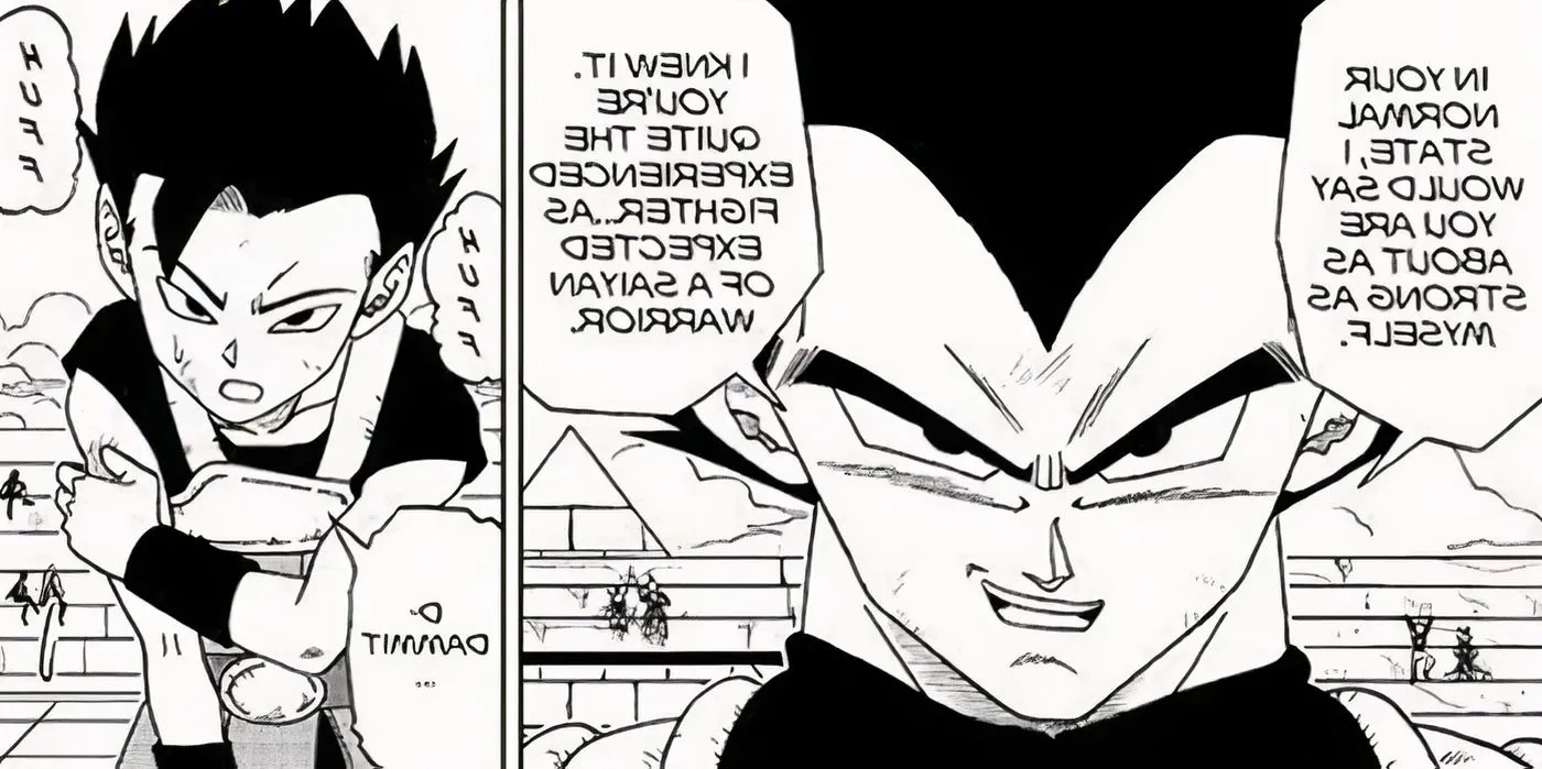 Vegeta states that he and Cabba are equal in power Image