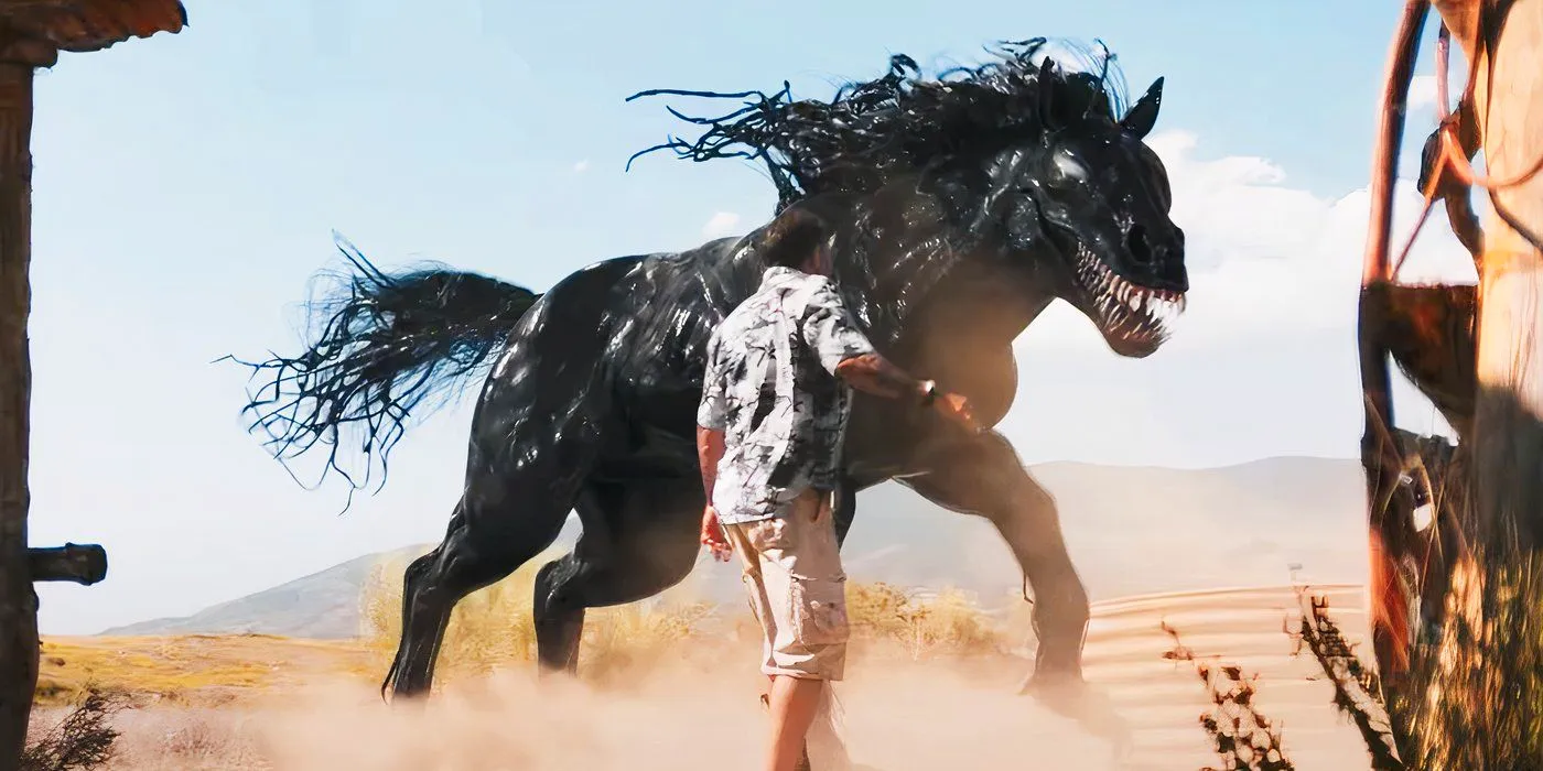 Venom bonding with a horse in Venom The Last Dance Image