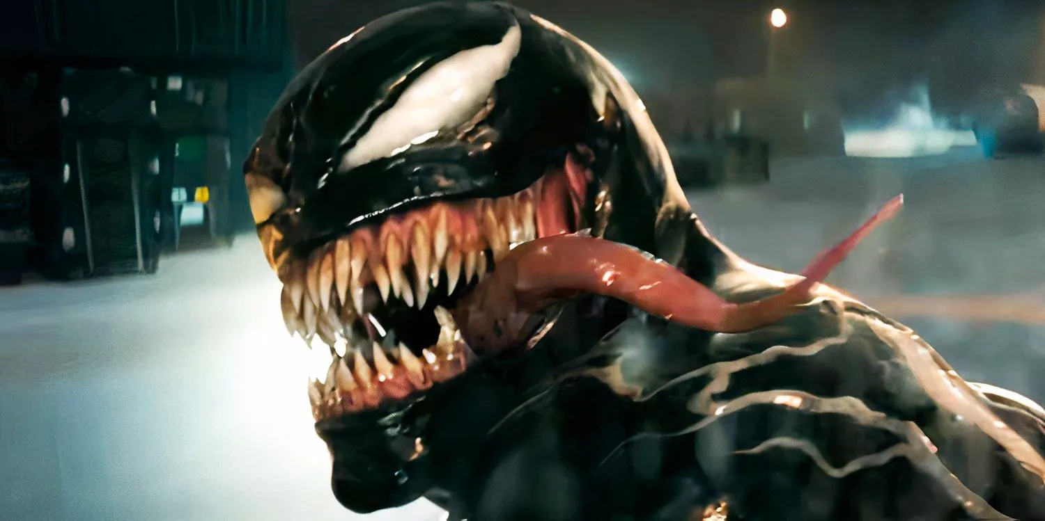 Venom is riding a bike with his tongue out in The Last Dance Image