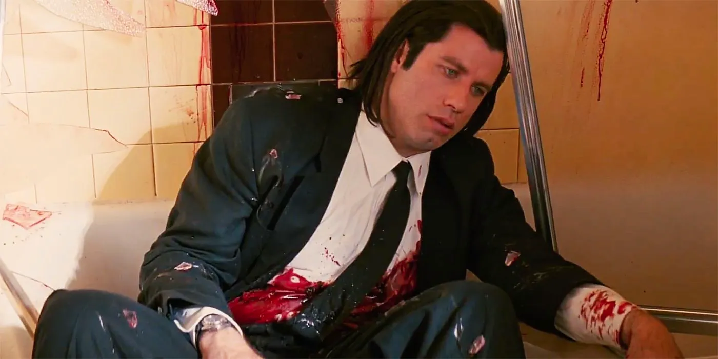 Vincent Vega dying in Pulp Fiction. Image