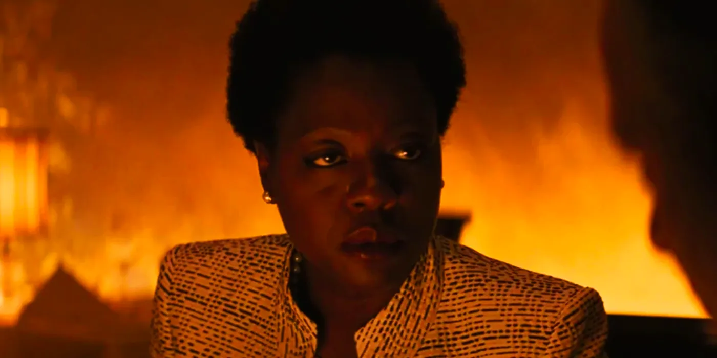 Viola Davis' Amanda Waller proposing the titular team in Suicide Squad Image