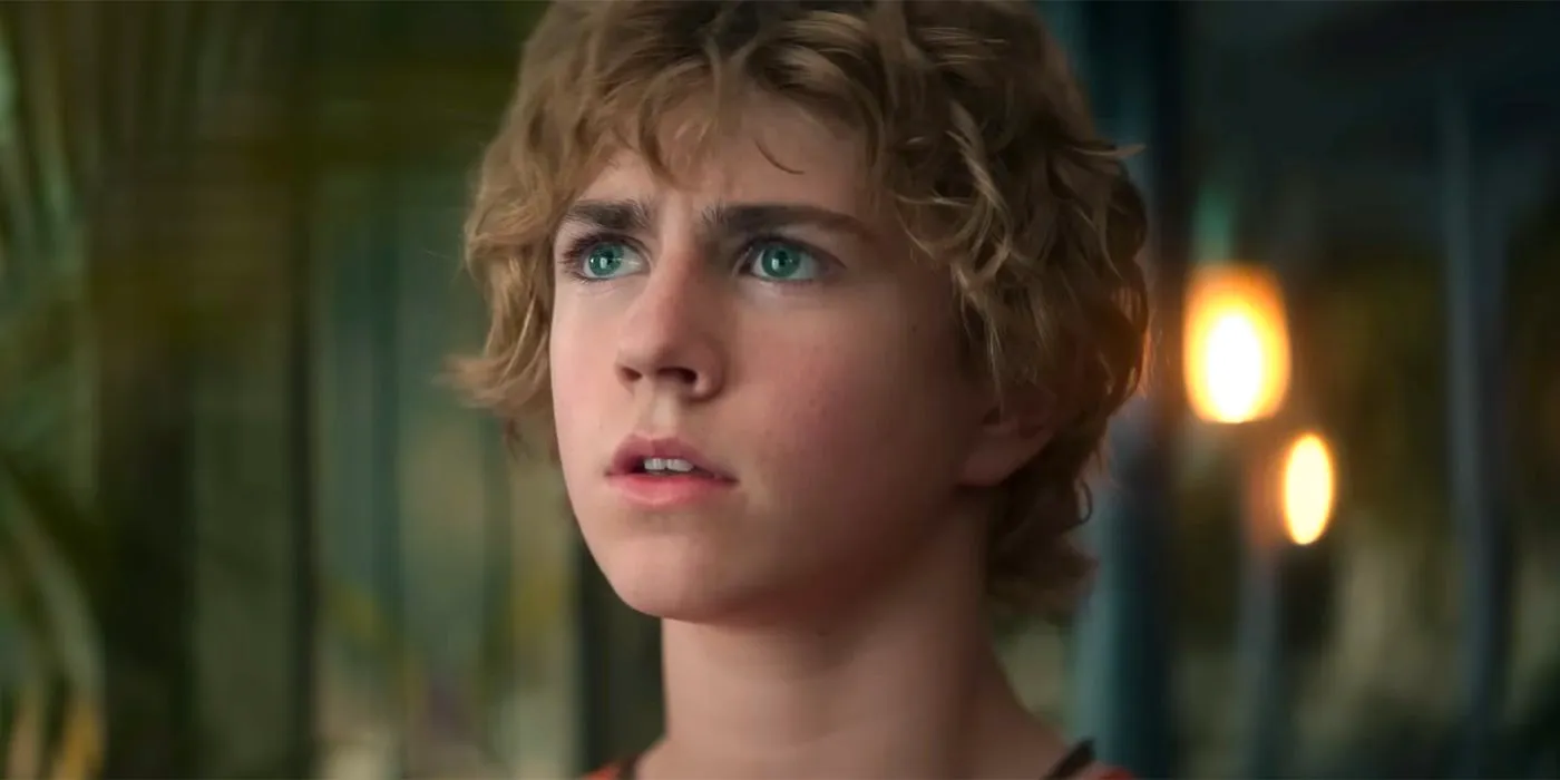 Walker Scobell as Percy looking intent in Percy Jackson and the Olympians Image