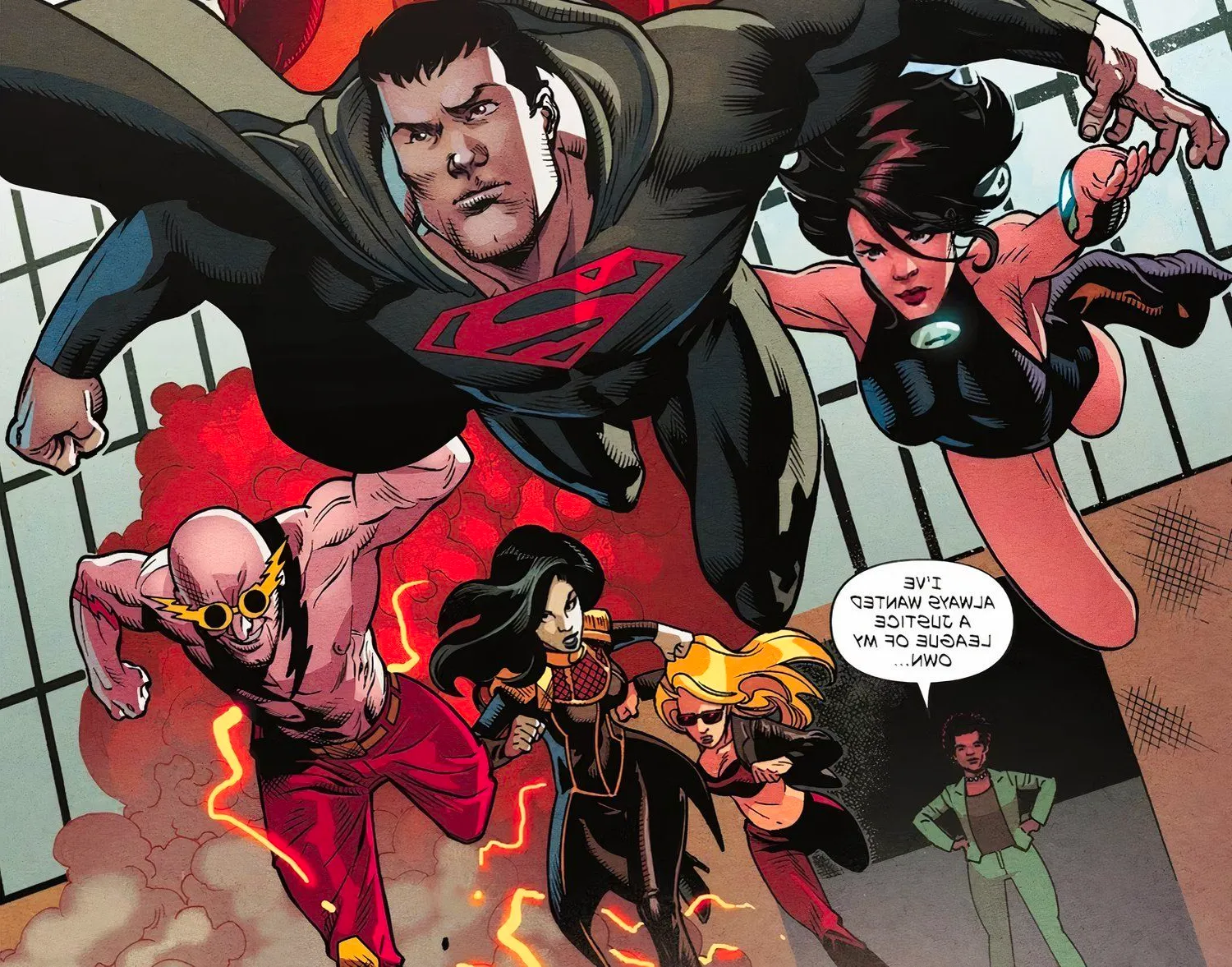 Waller with the Crime Syndicate as They Spring into Action DC Image