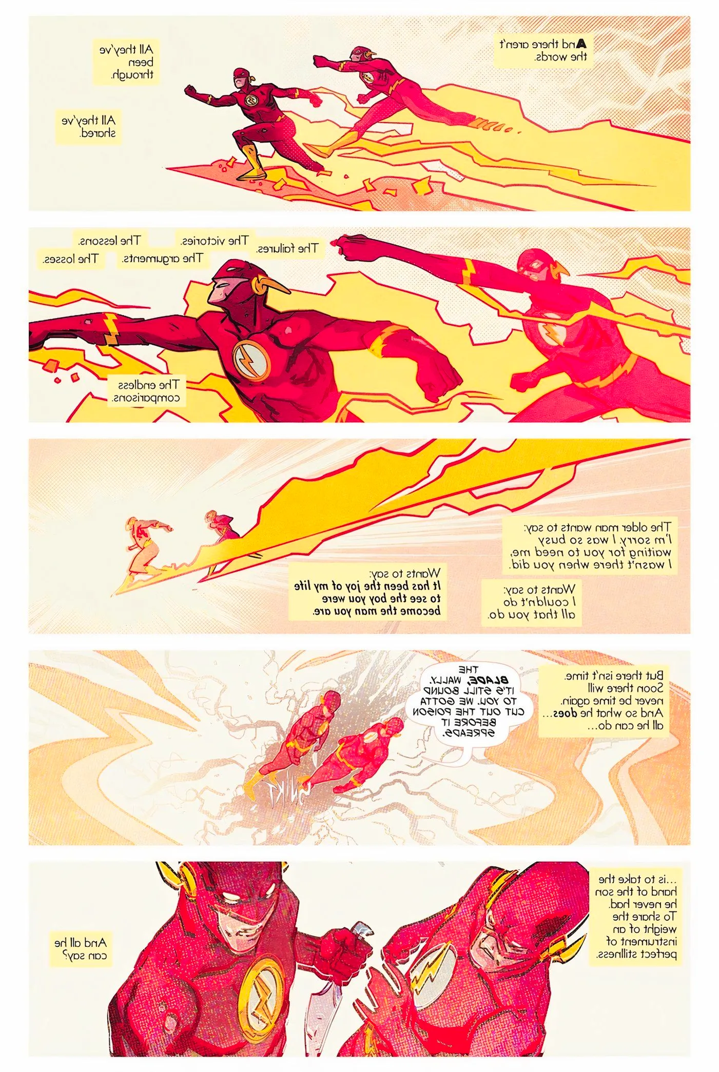 Wally and Barry run together as they think about everything they've been through together. Image