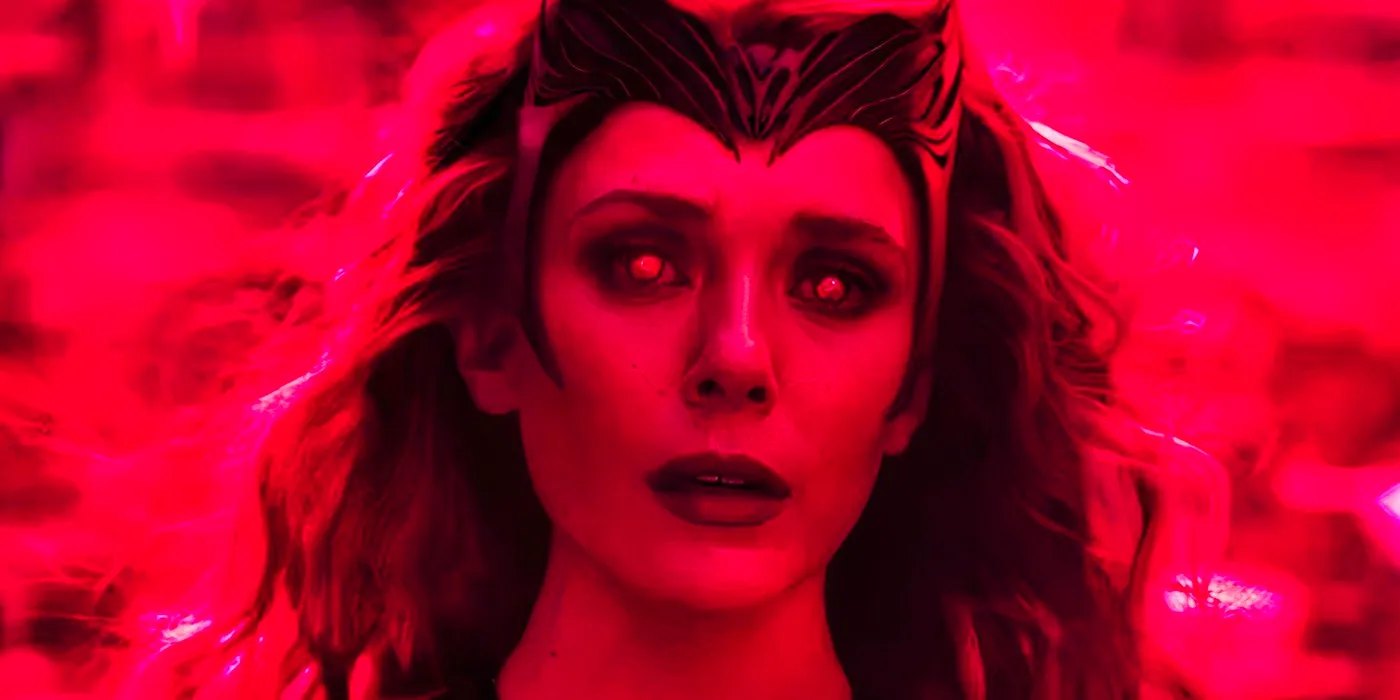 Wanda Maximoff becoming the Scarlet Witch with chaos magic in WandaVision Image