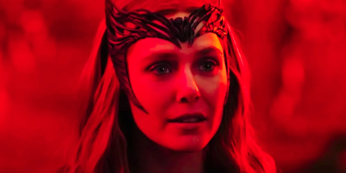 Wanda Maximoff's evil Scarlet Witch in her dreamscape in Doctor Strange in the Multiverse of Madness Image