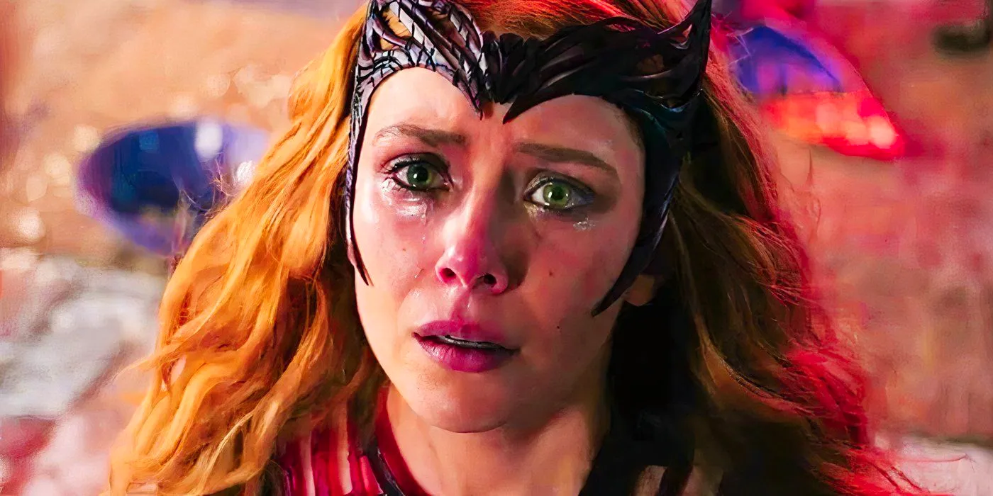 Wanda Maximoff's Scarlet Witch crying in Doctor Strange in the Multiverse of Madness Image