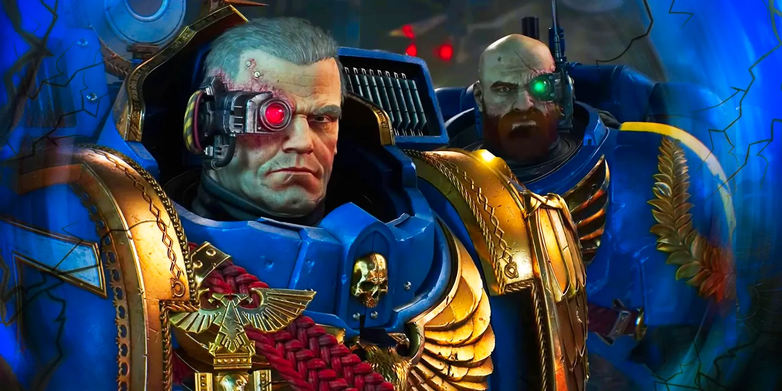 Warhammer 40K Space Marine Leandros with an upset character Image