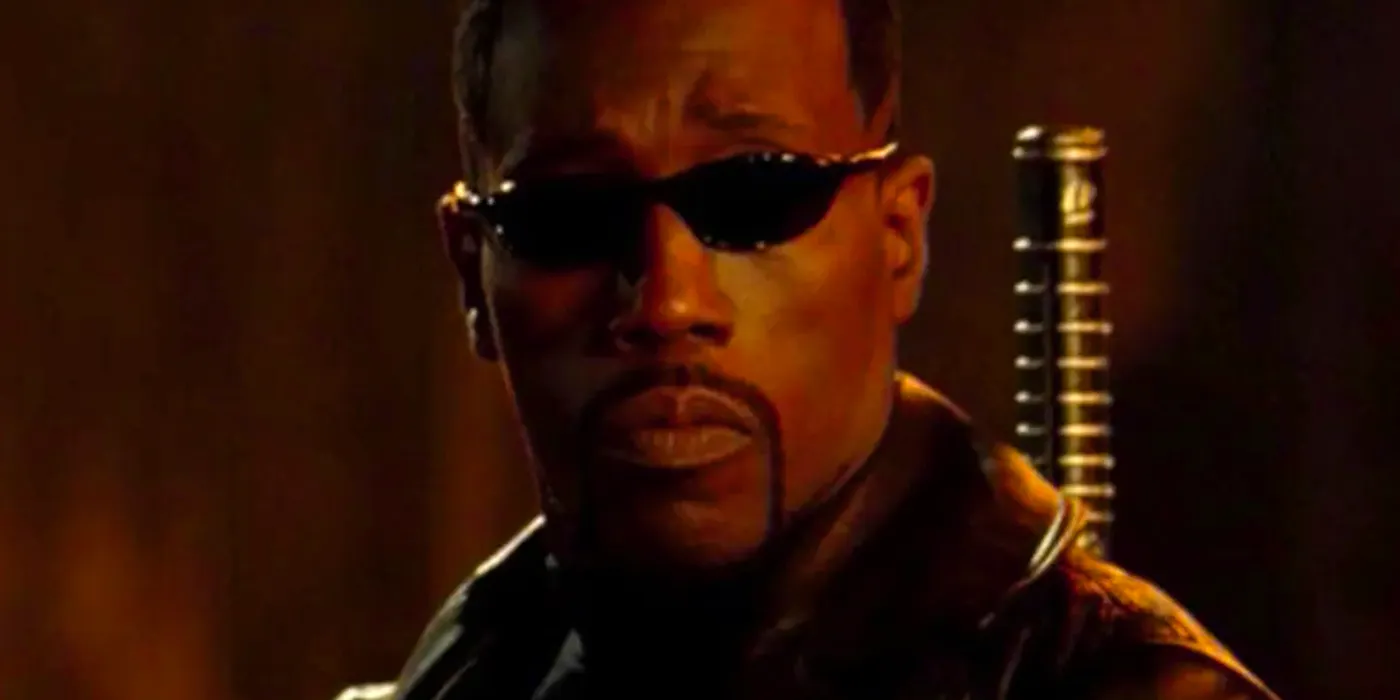 Wesley Snipe staring at something in Blade Trinity Image