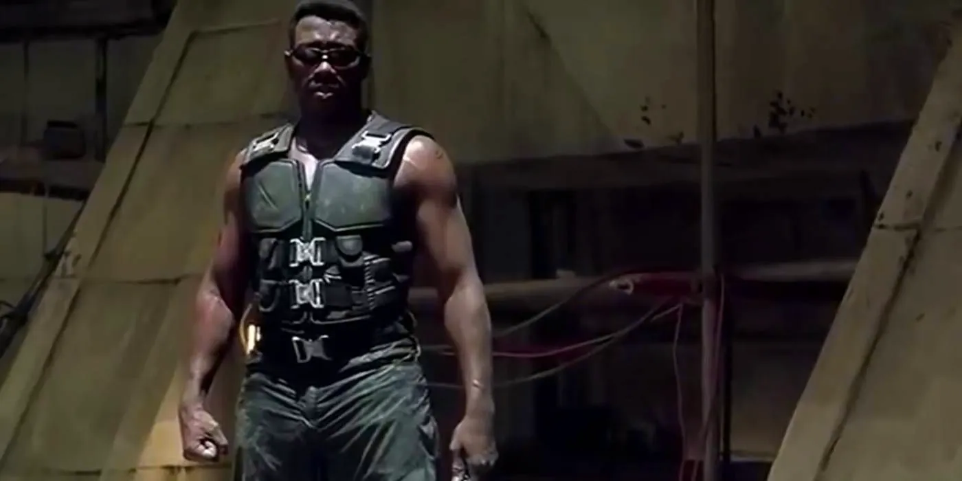 Wesley Snipes as Blade (1998) Ice skate uphill line Image