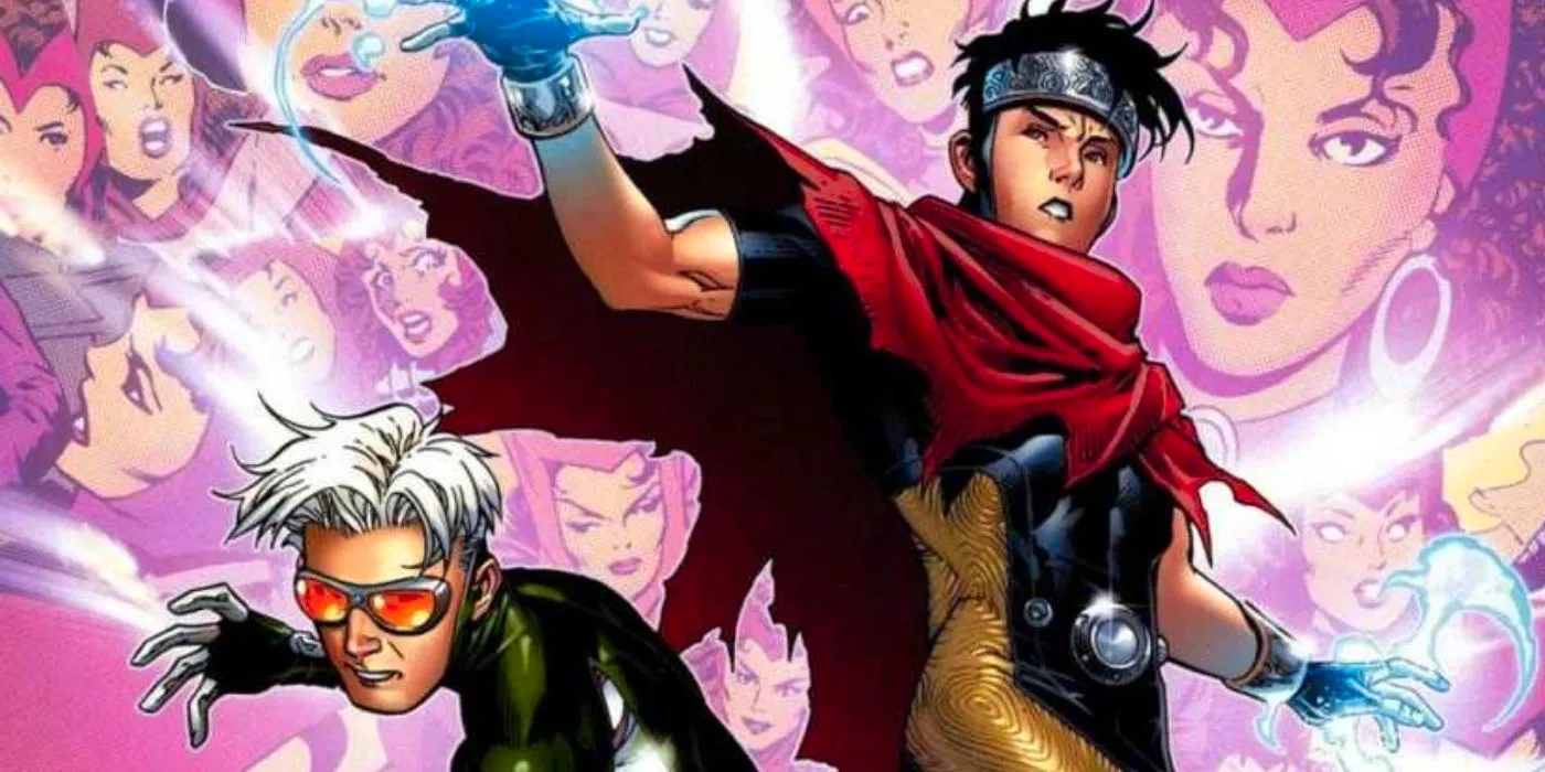 Wiccan and Speed using their powers in Marvel Comics Image