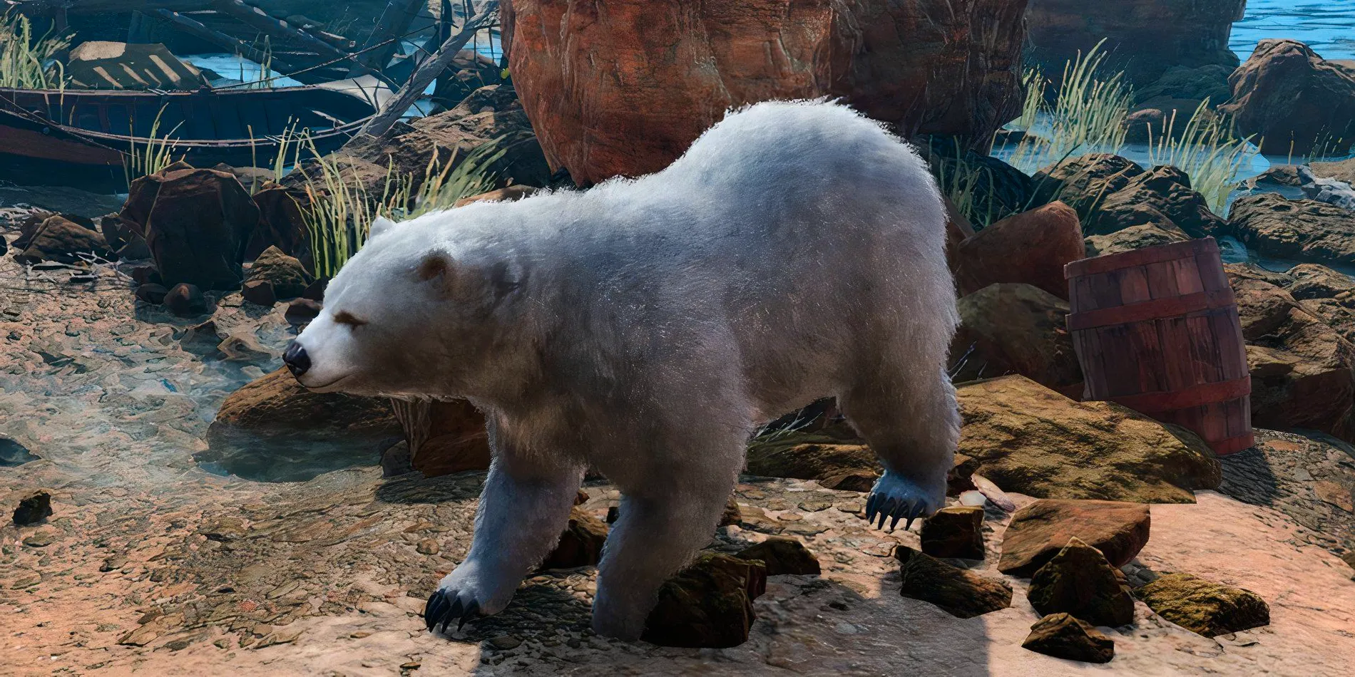 Wild Shape Polar Bear walking in Baldur's Gate 3 Image