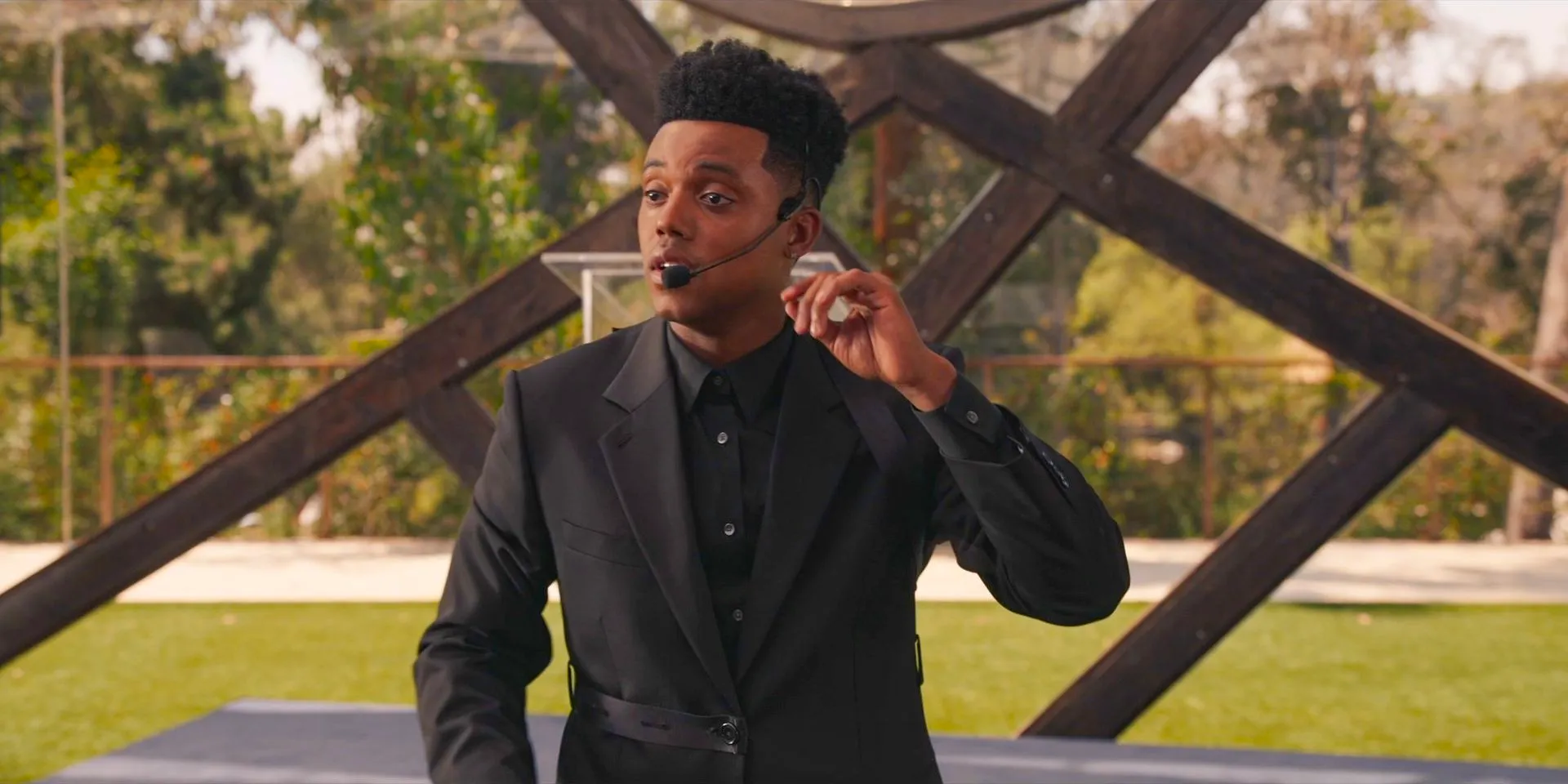 Will (Jabari Banks) giving his speech at the Investor Day in Bel-Air Season 3 Episode 8 Image